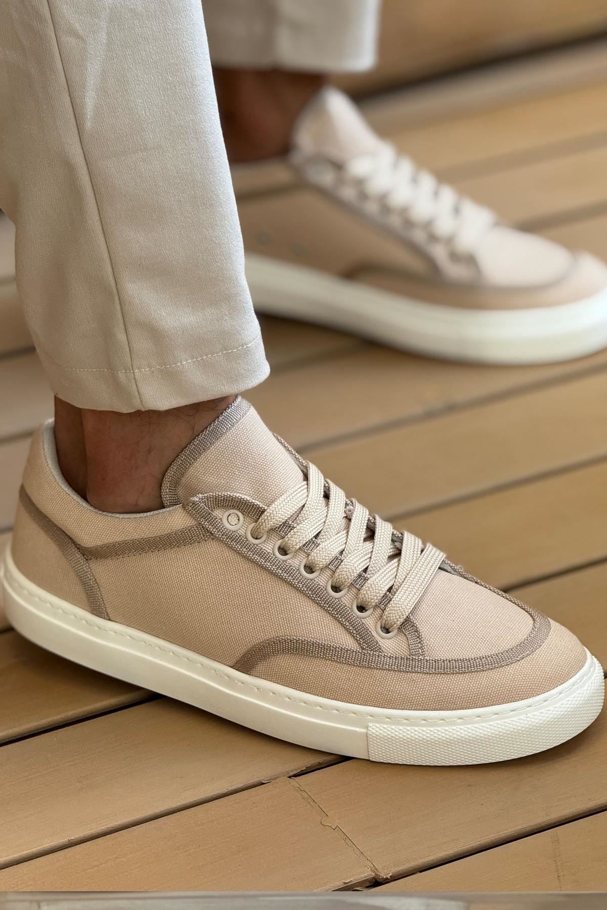 ZR-2505 Casual Keten Günlük Erkek Ayakkabı Bej