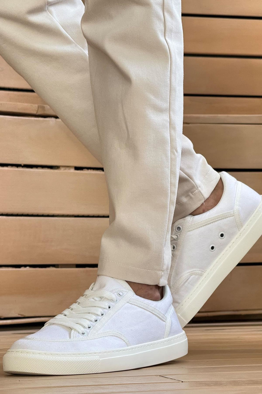 ZR-2505 Casual Keten Günlük Erkek Ayakkabı Beyaz