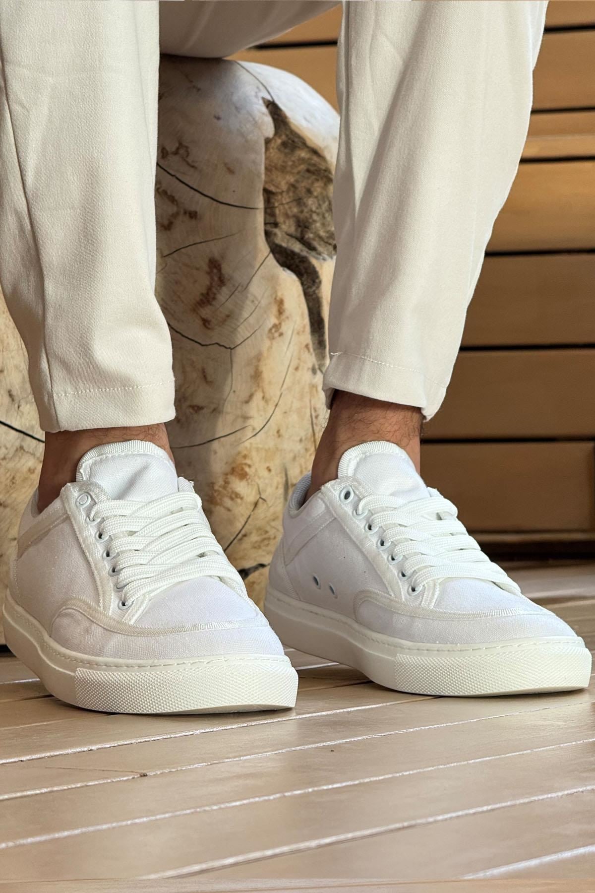 ZR-2505 Casual Keten Günlük Erkek Ayakkabı Beyaz