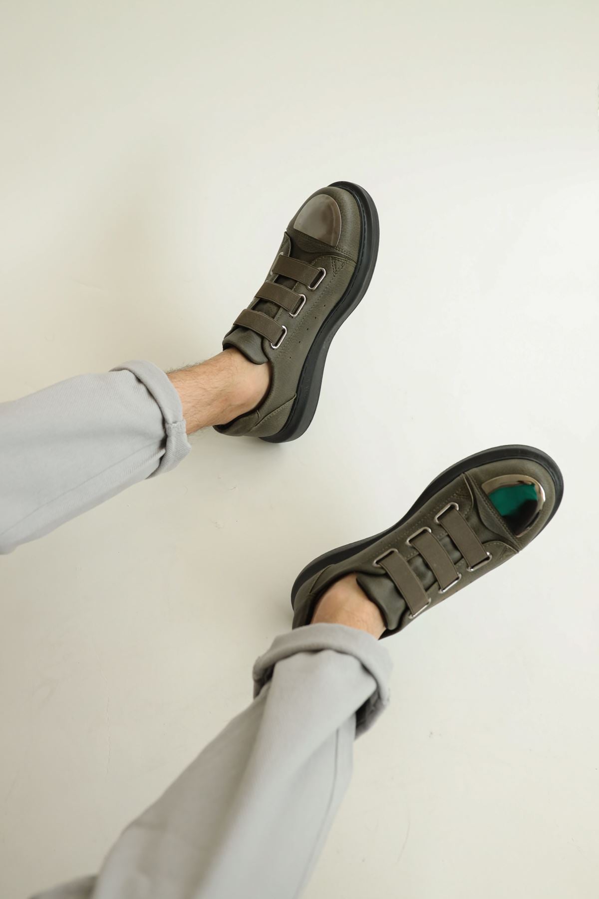 Latakia Premium Lastikli Erkek Günlük Sneaker Haki