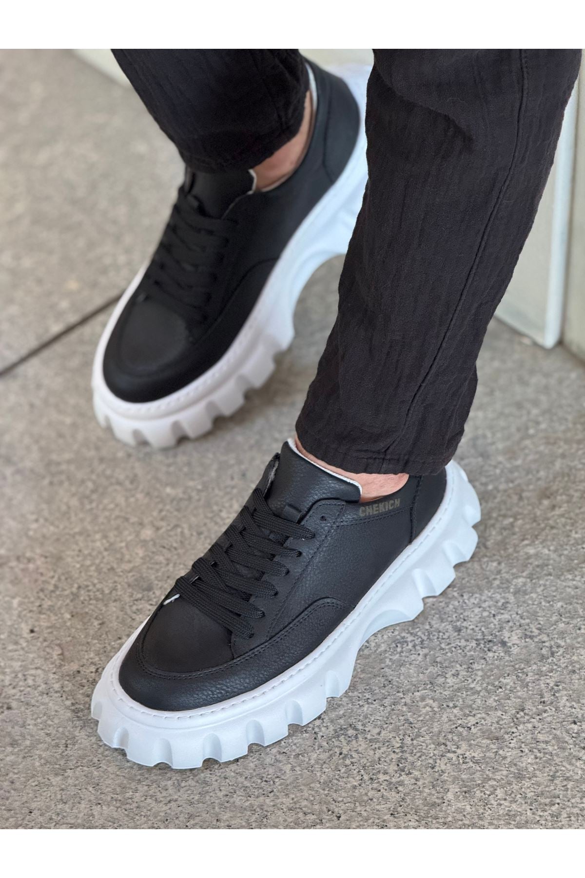 Cortex Premium Traktör Taban Erkek Sneaker Siyah Beyaz