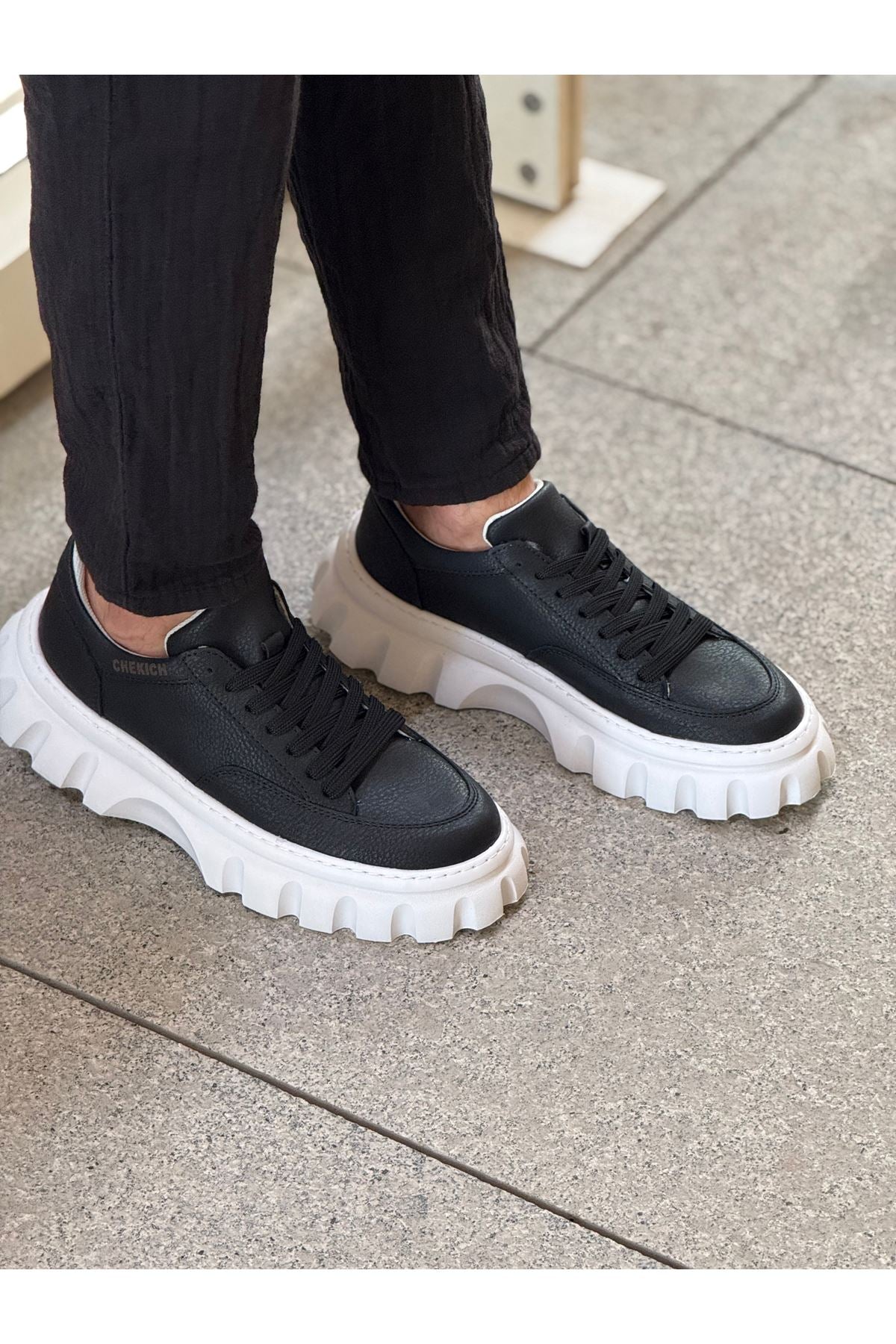 Cortex Premium Traktör Taban Erkek Sneaker Siyah Beyaz