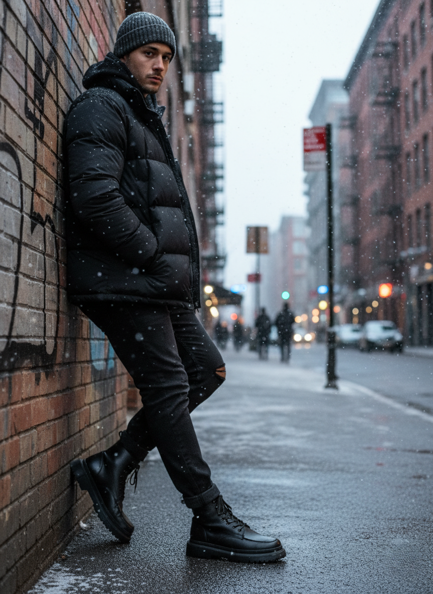 ZRC2529 Premium Bağcıklı Su Geçirmez Kışlık Erkek Bot Siyah