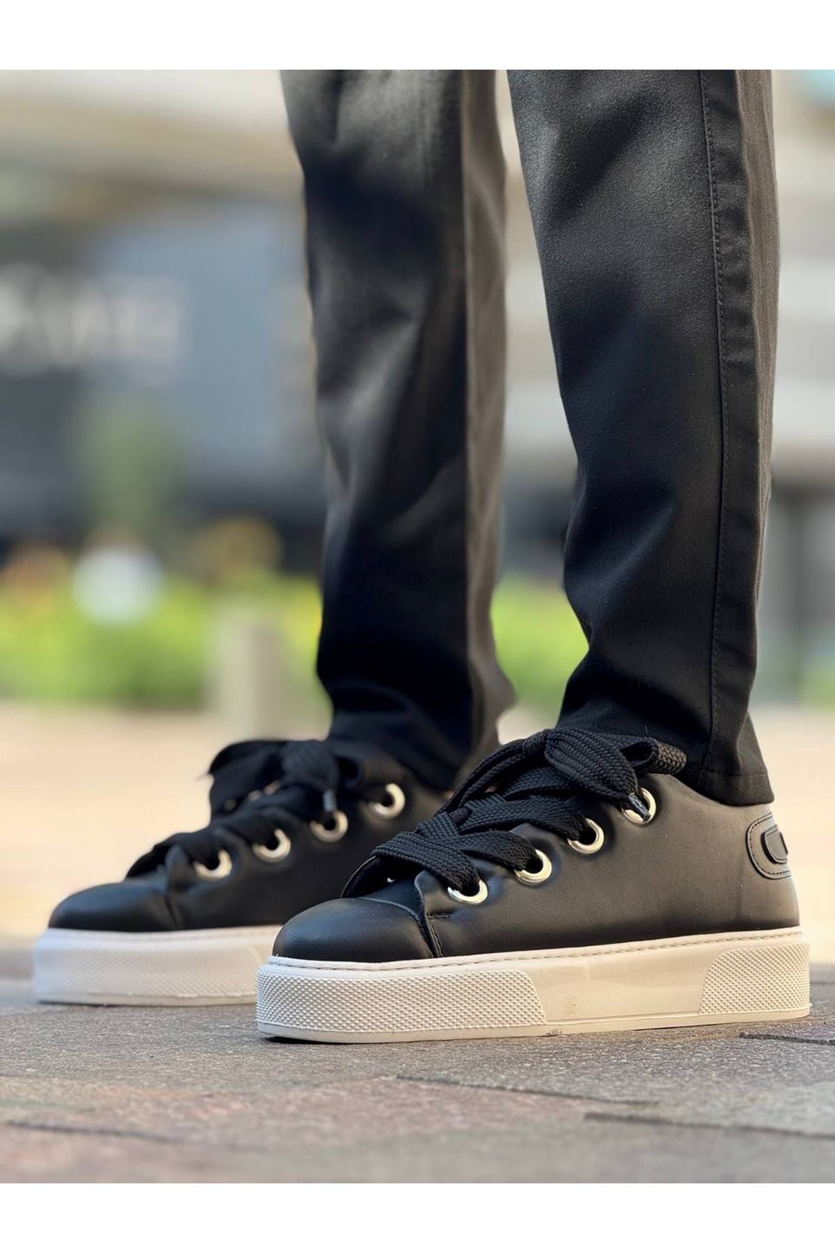 Anjelino Premium Erkek Günlük Sneaker Siyah Beyaz