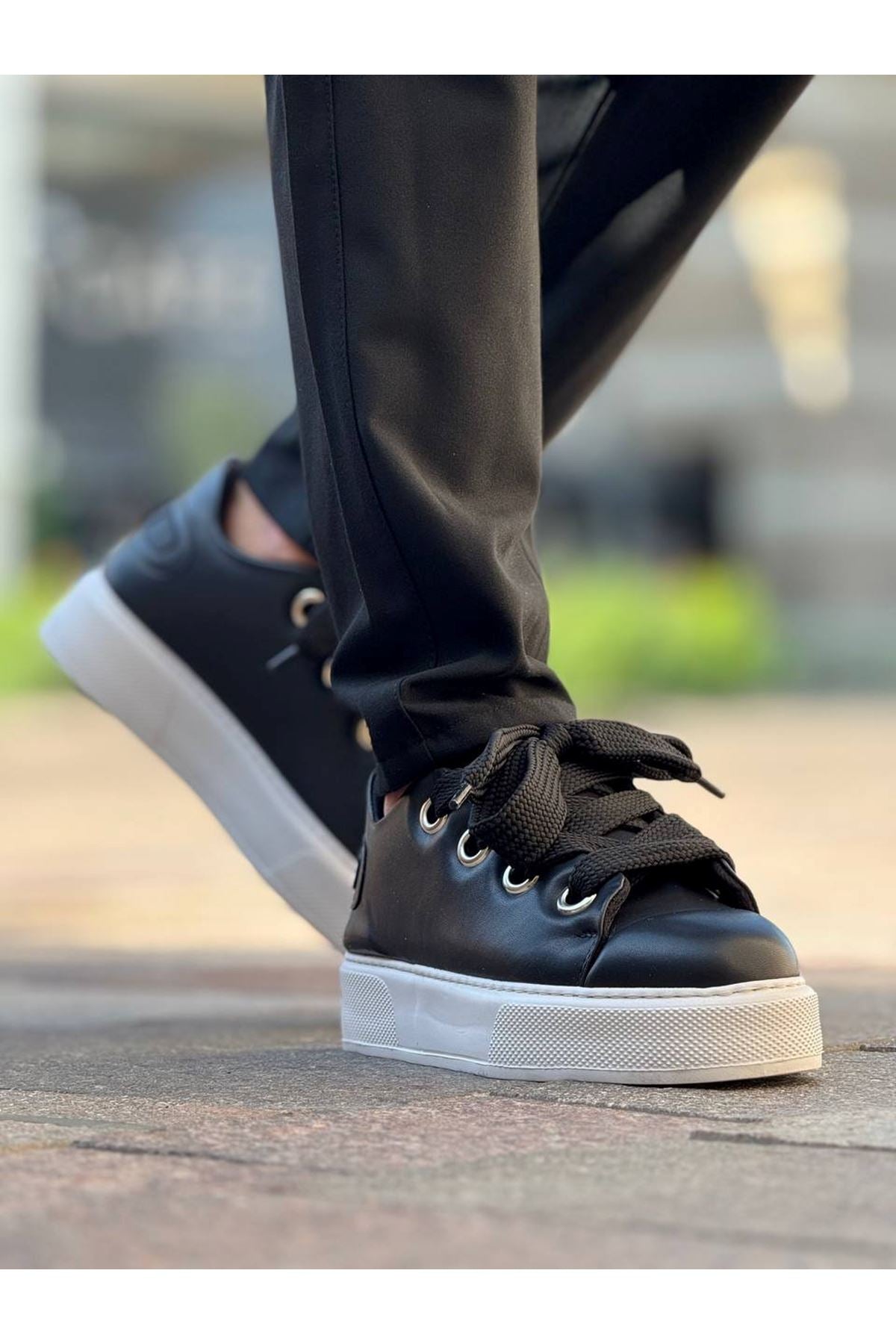 Anjelino Premium Erkek Günlük Sneaker Siyah Beyaz