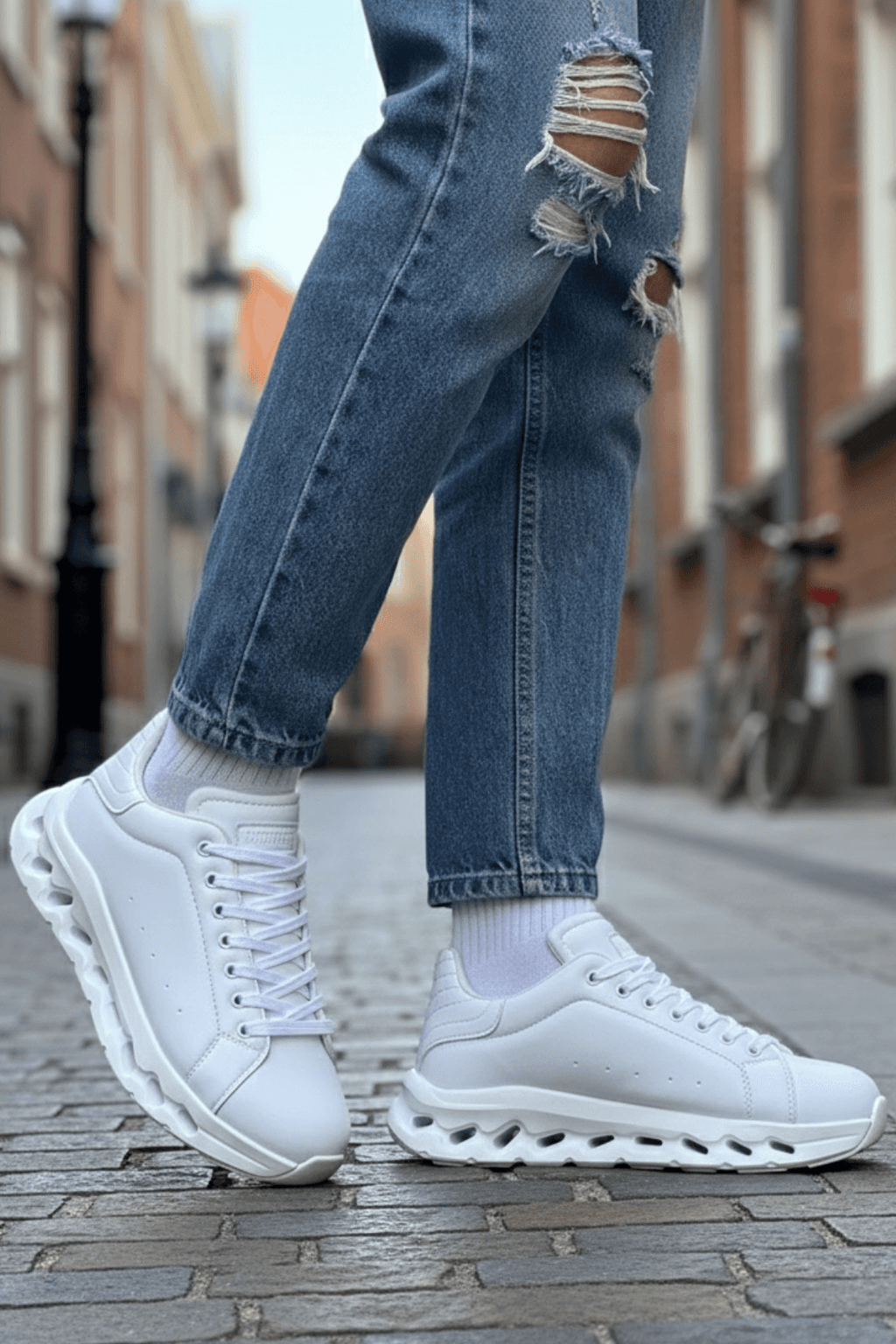 ZRC2533 Premium Özel Taban Erkek Beyaz Sneaker