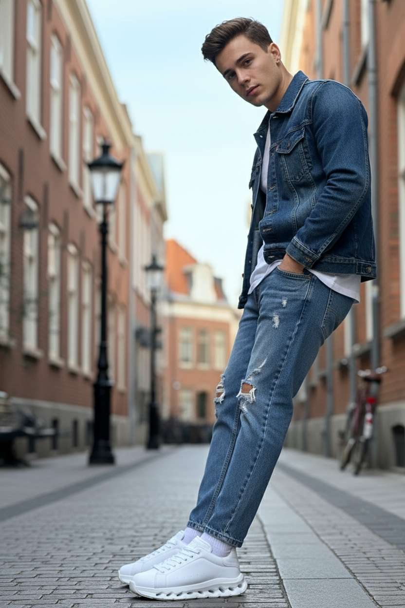 ZRC2533 Premium Özel Taban Erkek Beyaz Sneaker