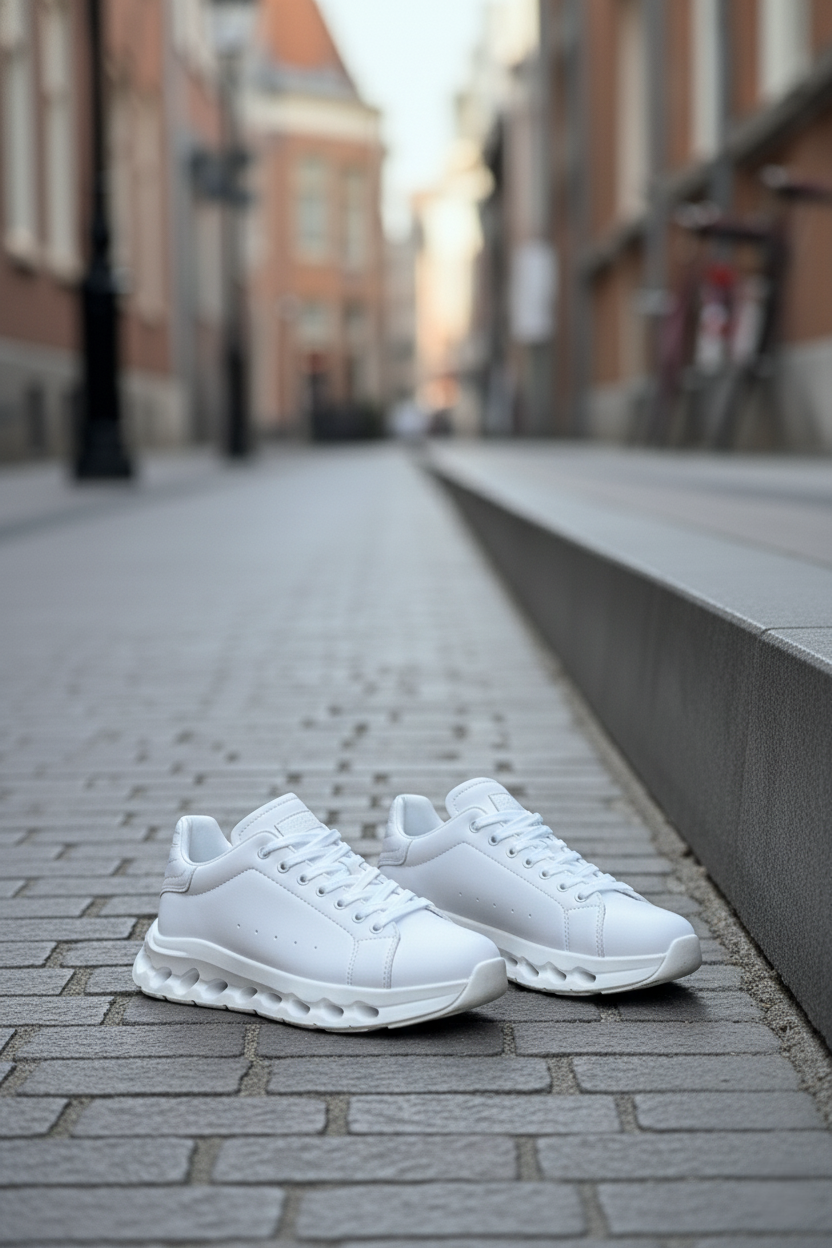 ZRC2533 Premium Özel Taban Erkek Beyaz Sneaker