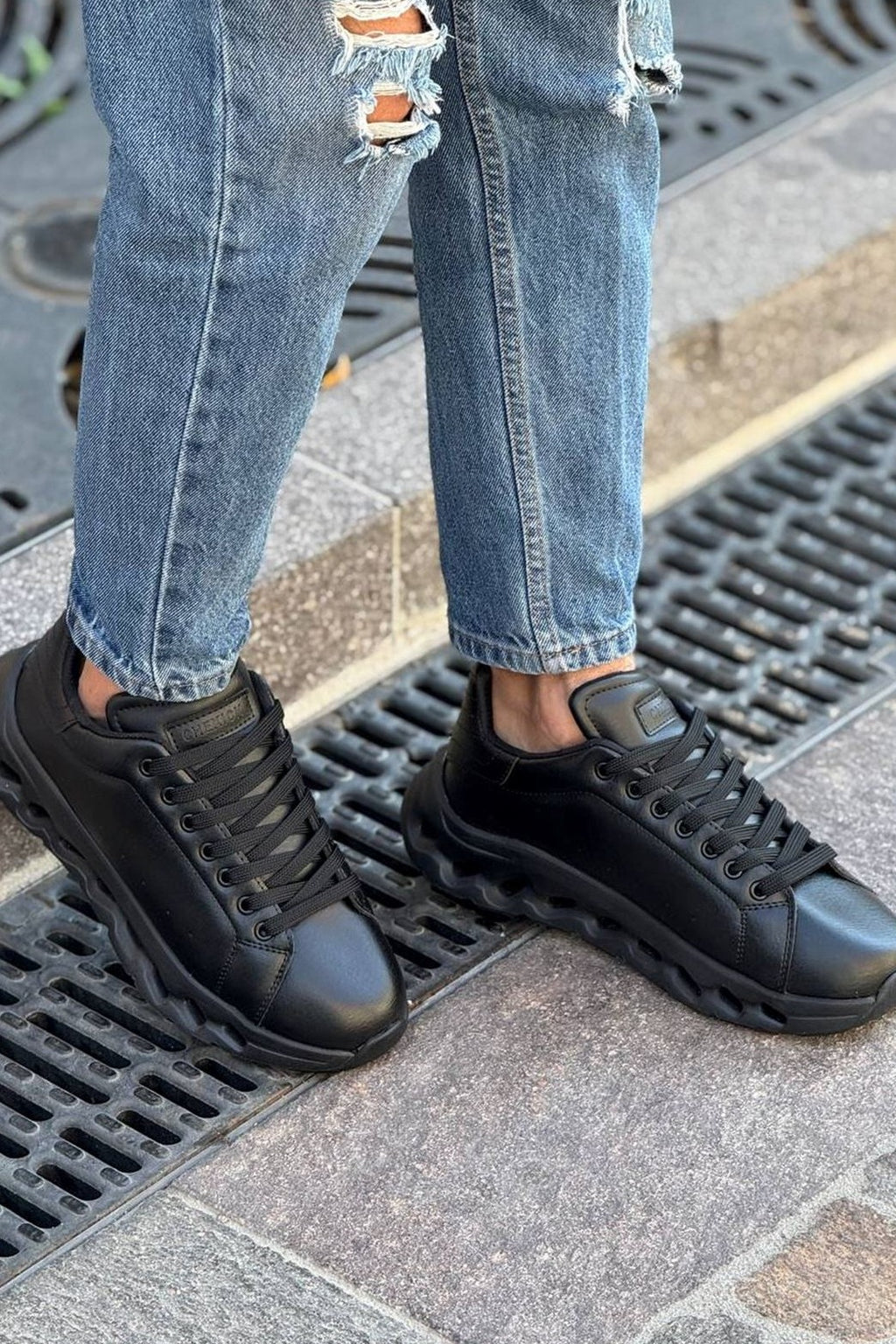 ZRC2533 Premium Özel Taban Erkek Siyah Sneaker