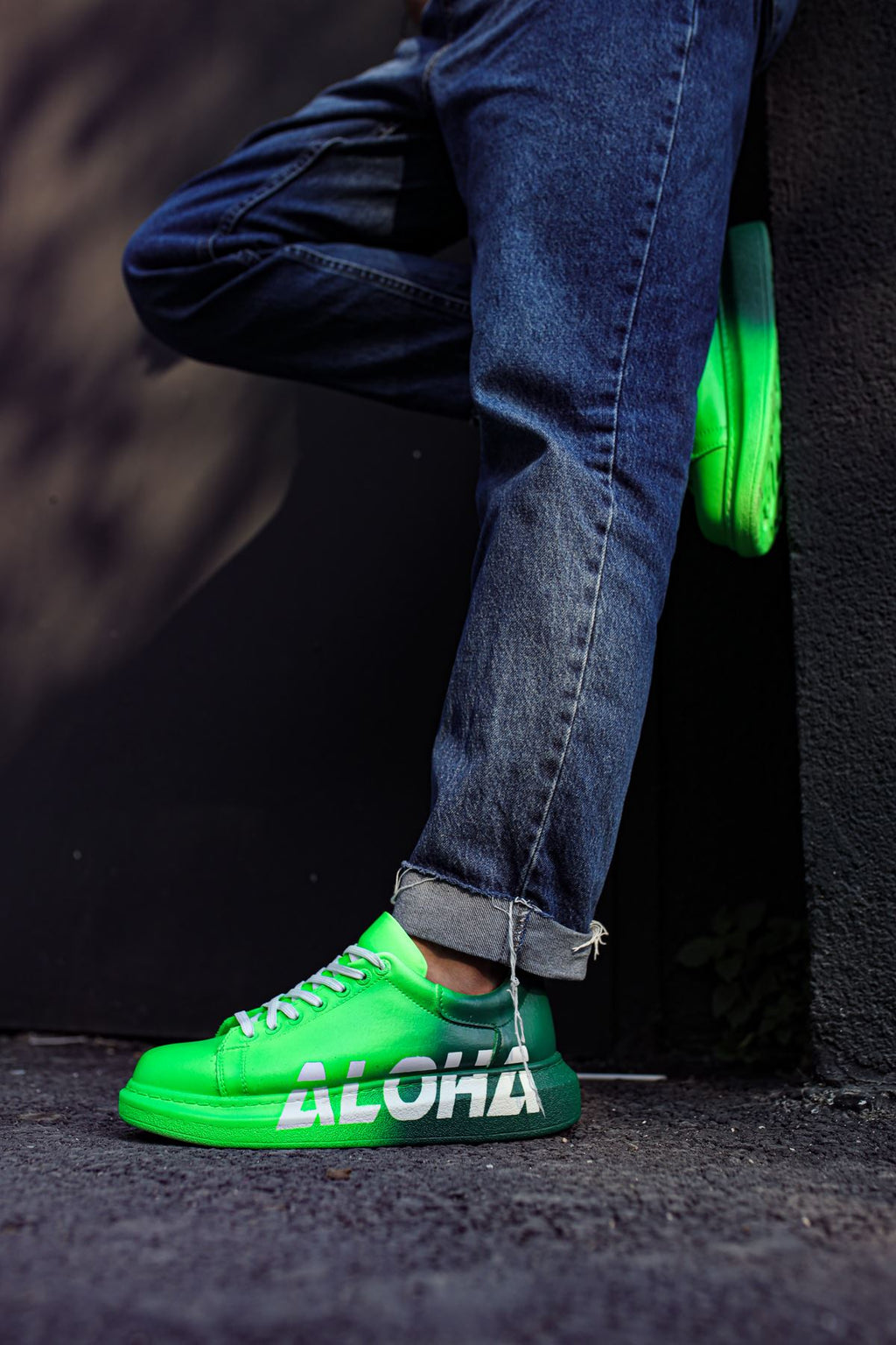 Pittura Özel Baskılı Erkek Sneaker Koyu Yeşil