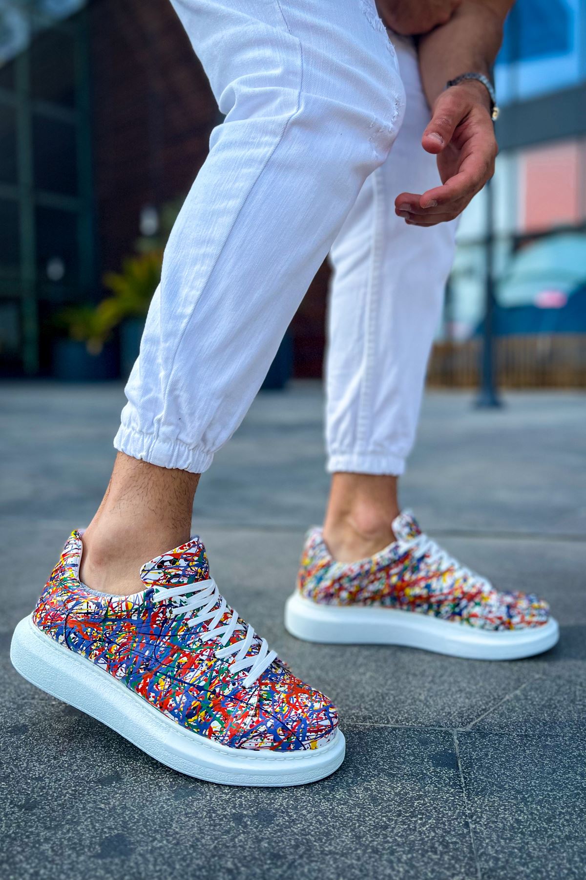 Pittura Özel Baskılı Erkek Sneaker Renkli Splush