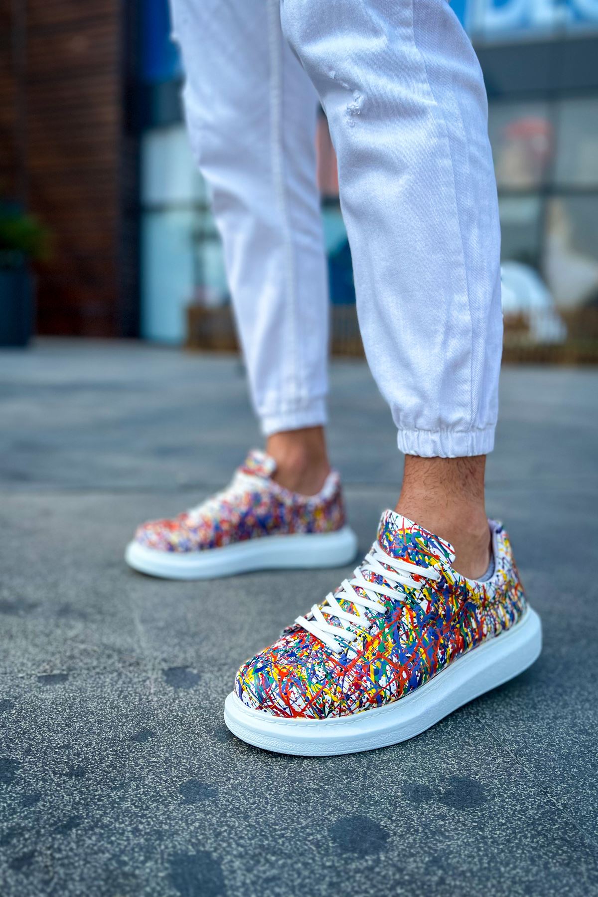 Pittura Özel Baskılı Erkek Sneaker Renkli Splush