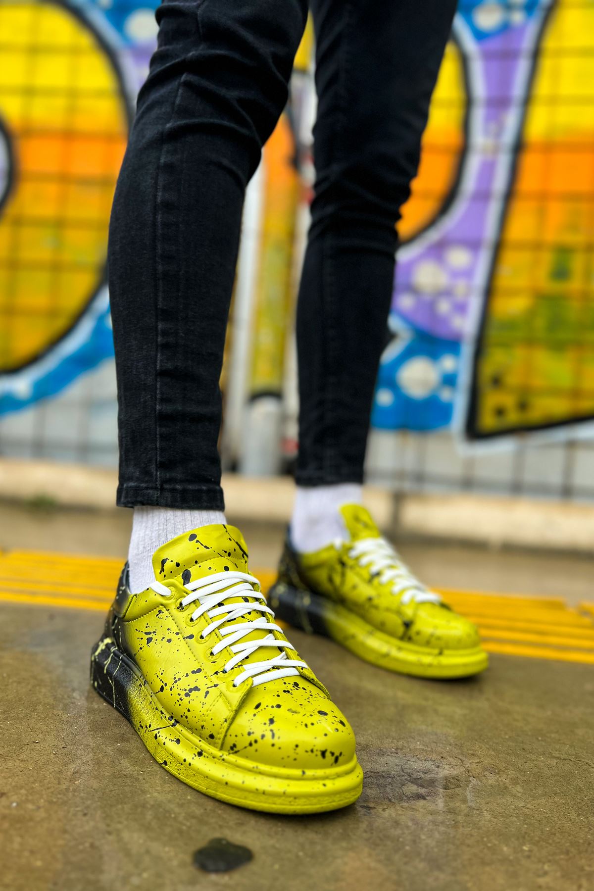 Pittura Özel Baskılı Erkek Sneaker Yeşil Splush