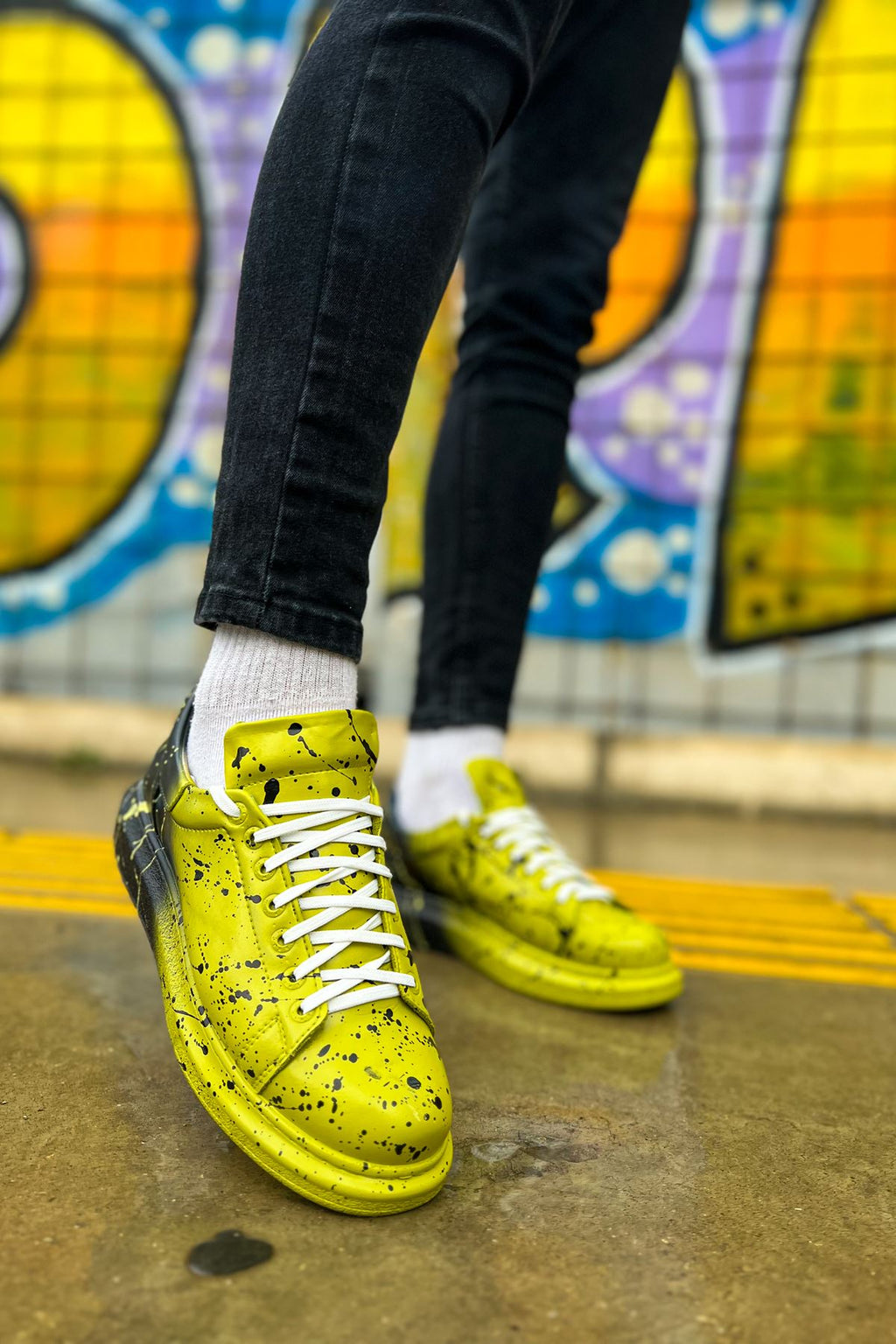 Pittura Özel Baskılı Erkek Sneaker Yeşil Splush