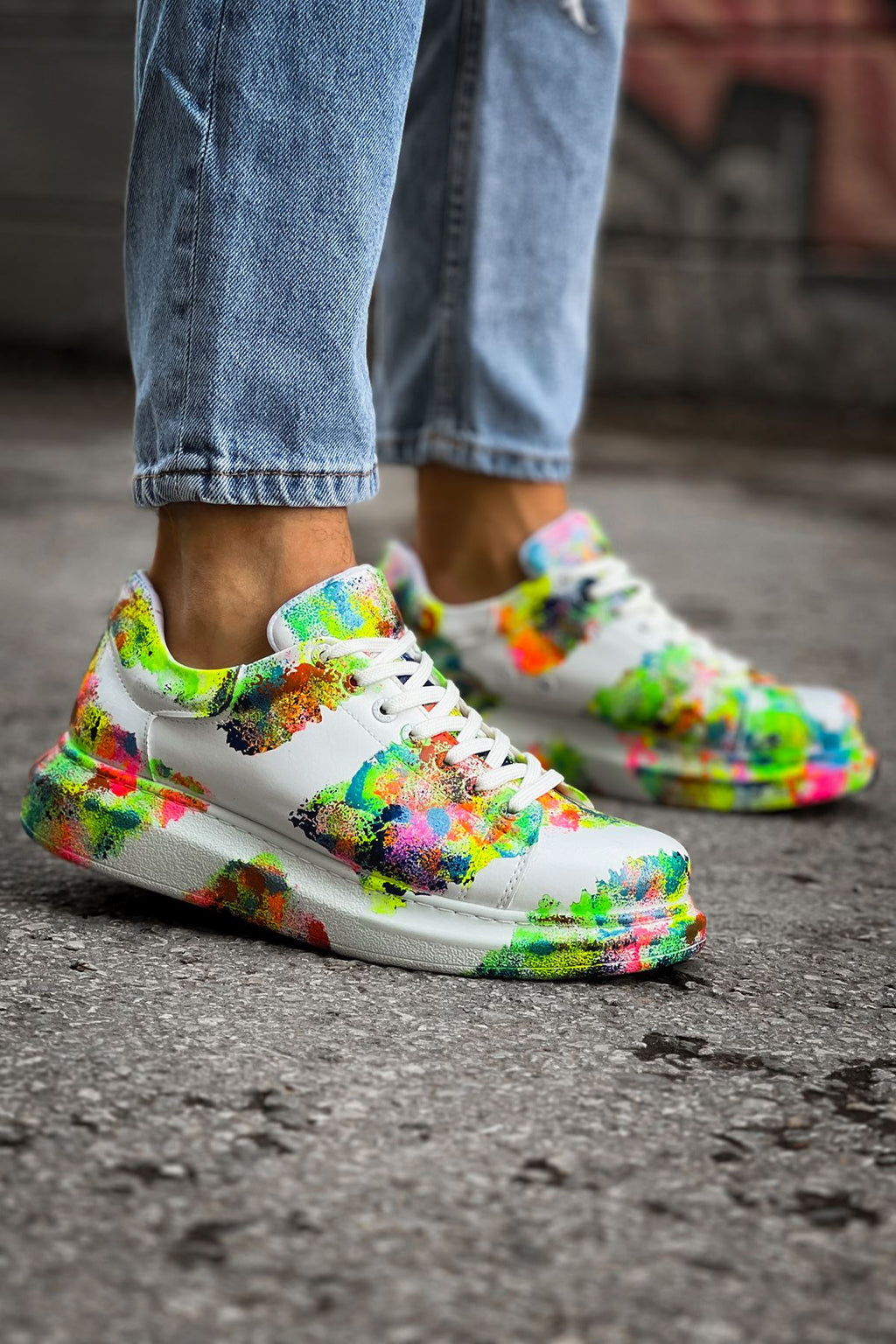 Pittura Özel Baskılı Erkek Sneaker Renkli