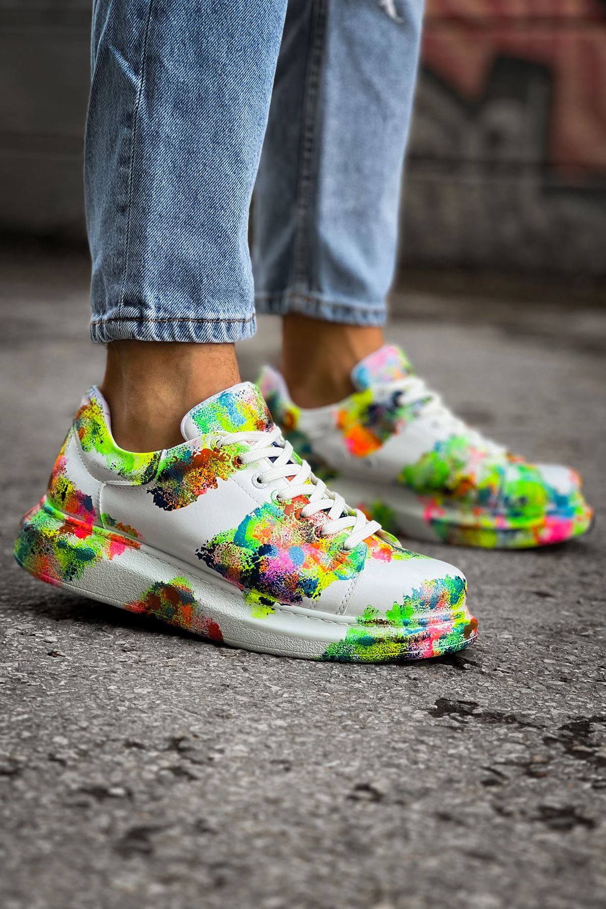 Pittura Özel Baskılı Erkek Sneaker Renkli