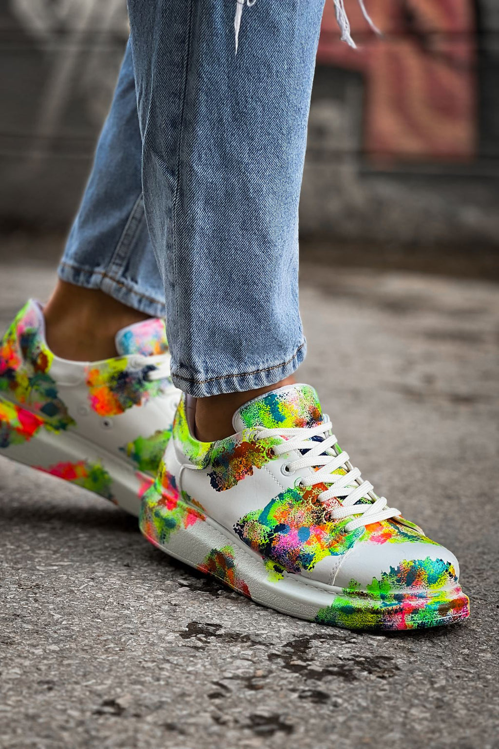 Pittura Özel Baskılı Erkek Sneaker Renkli