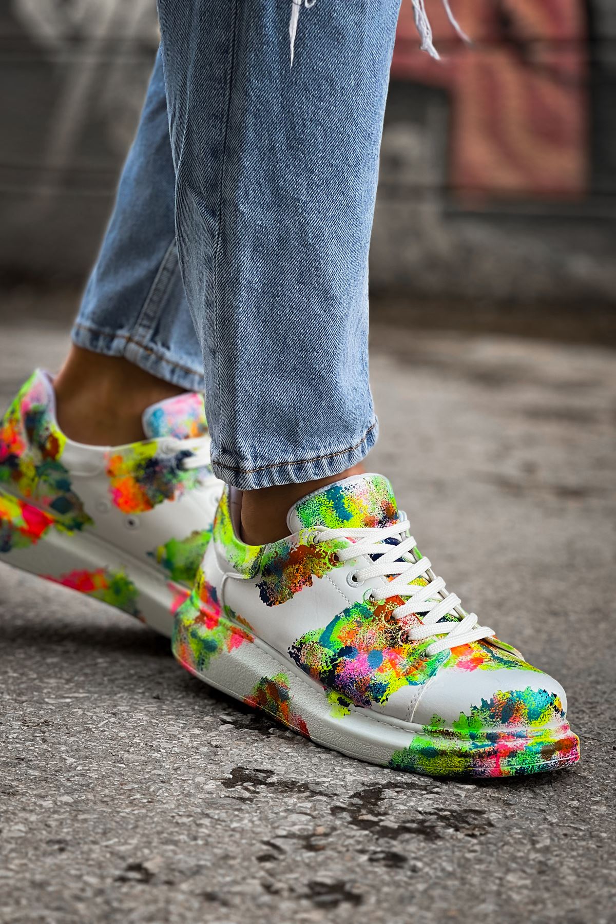 Pittura Özel Baskılı Erkek Sneaker Renkli