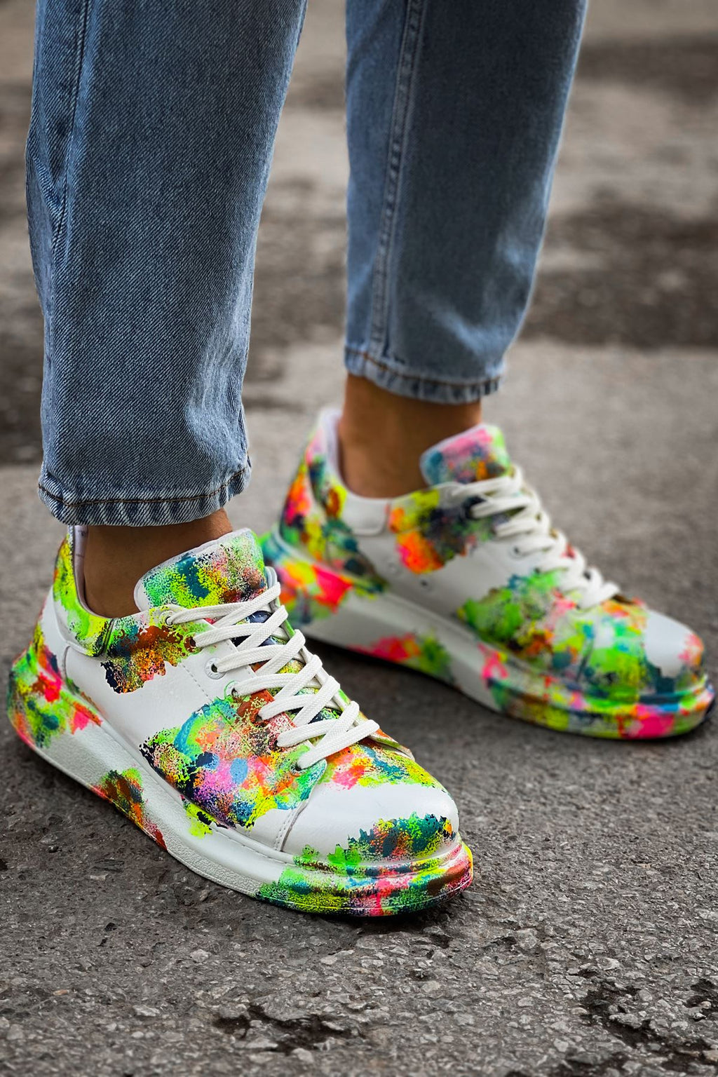 Pittura Özel Baskılı Erkek Sneaker Renkli