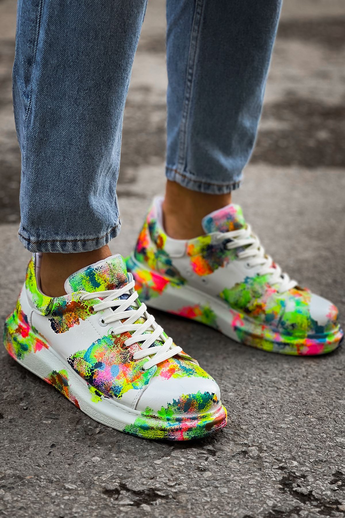 Pittura Özel Baskılı Erkek Sneaker Renkli