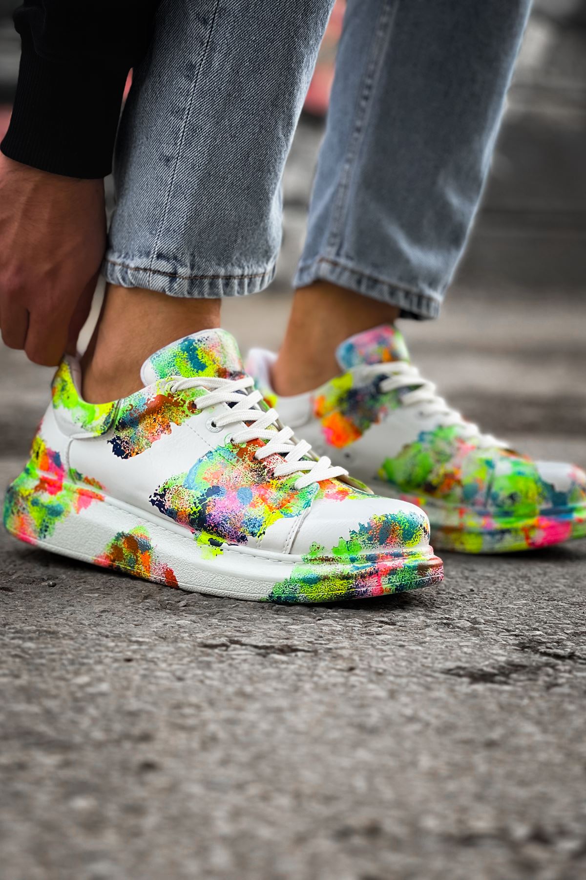 Pittura Özel Baskılı Erkek Sneaker Renkli