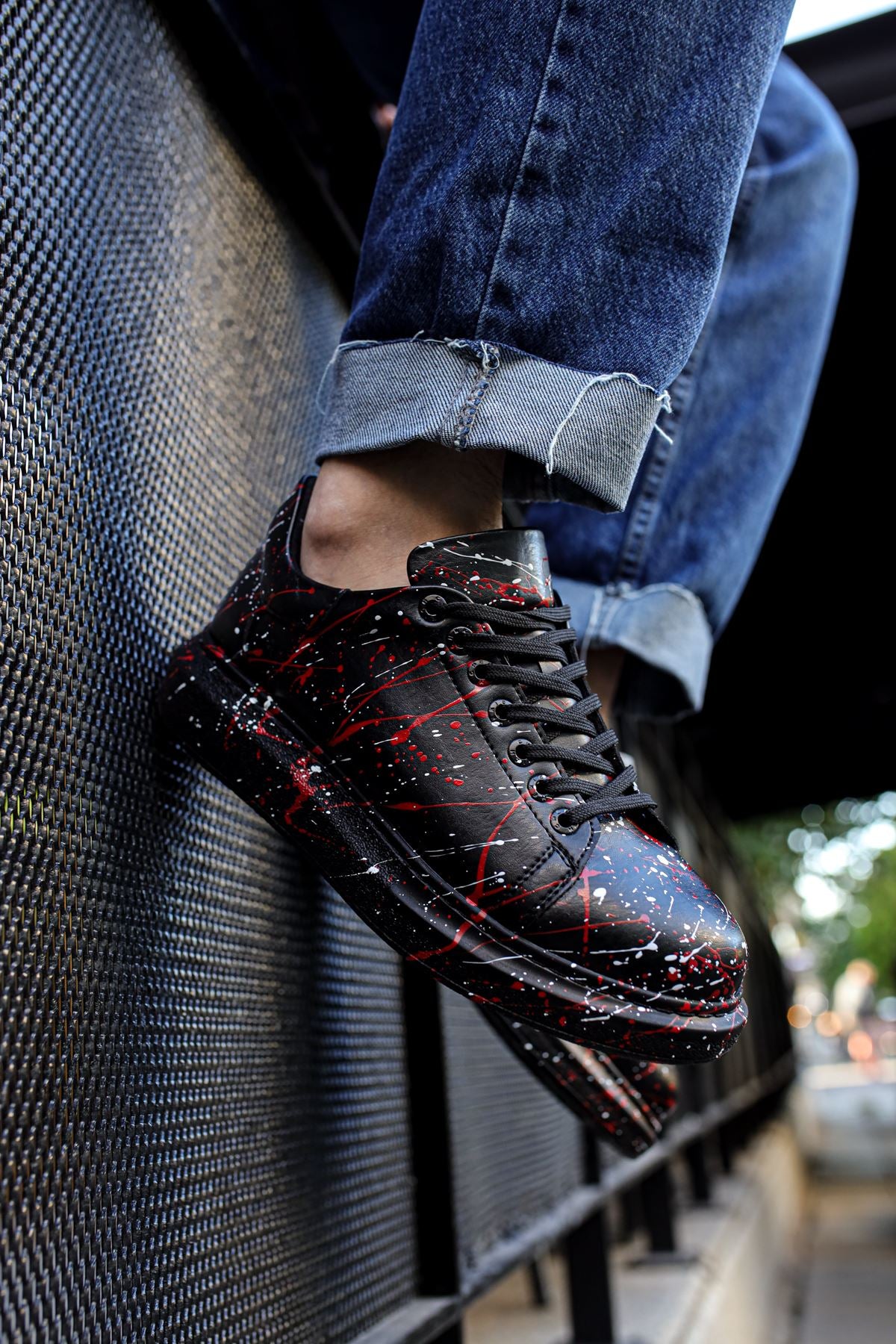 Pittura Özel Baskılı Erkek Sneaker Kırmızı Splush