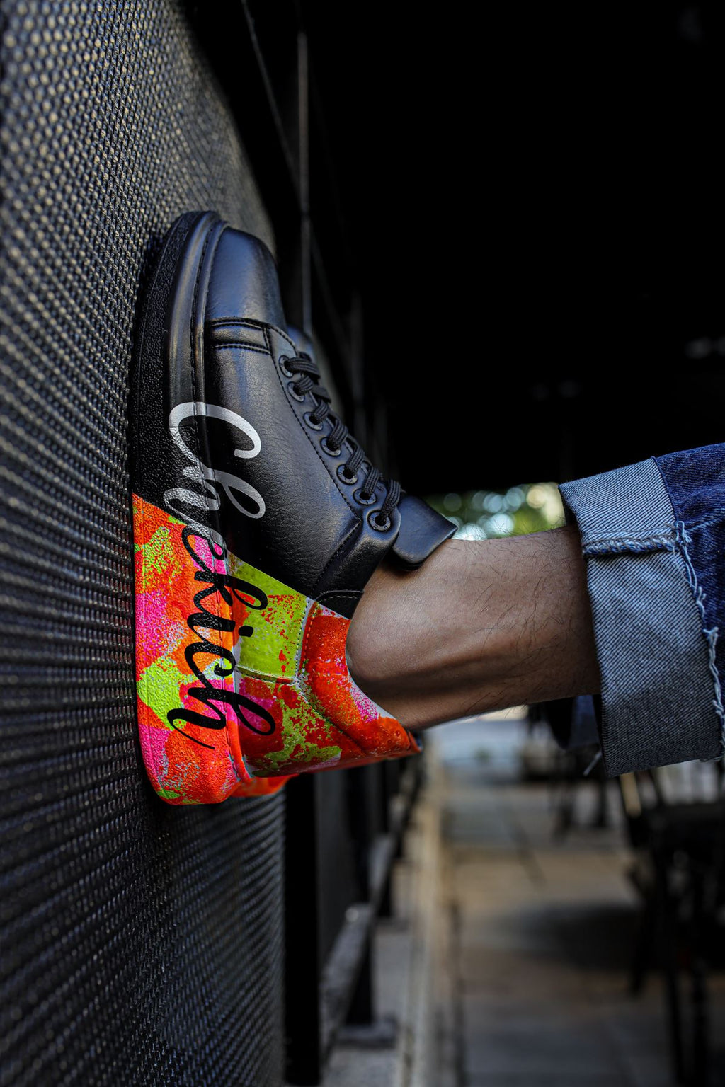 Pittura Özel Baskılı Erkek Sneaker Siyah Sarı