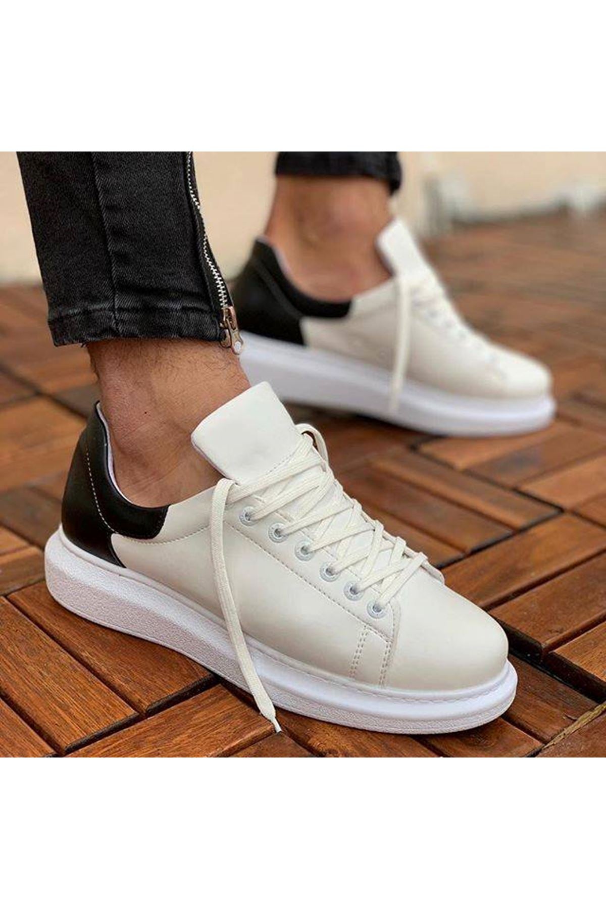 Estrella Premium Erkek Sneaker Beyaz Siyah