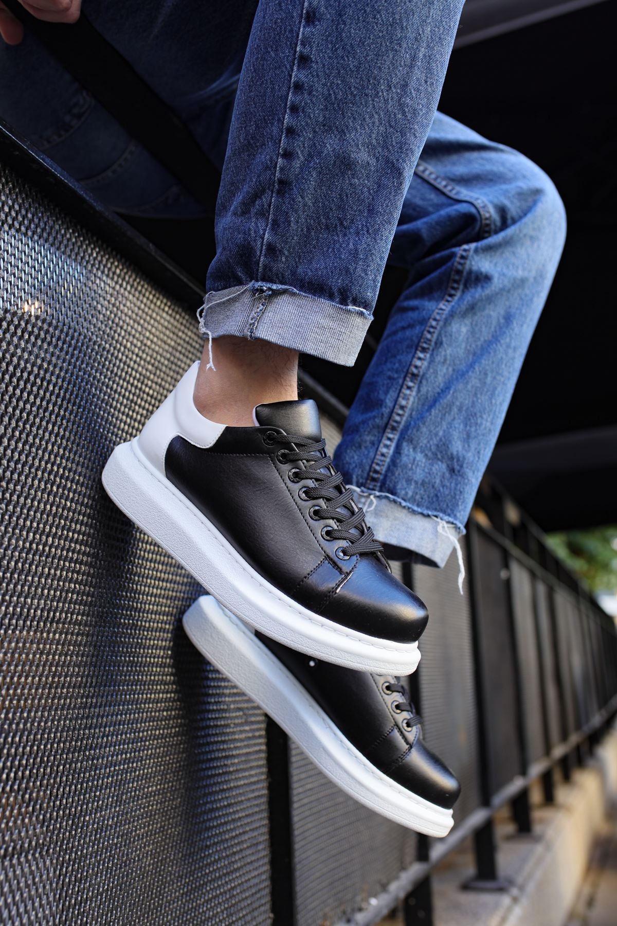 Estrella Premium Erkek Sneaker Siyah Beyaz