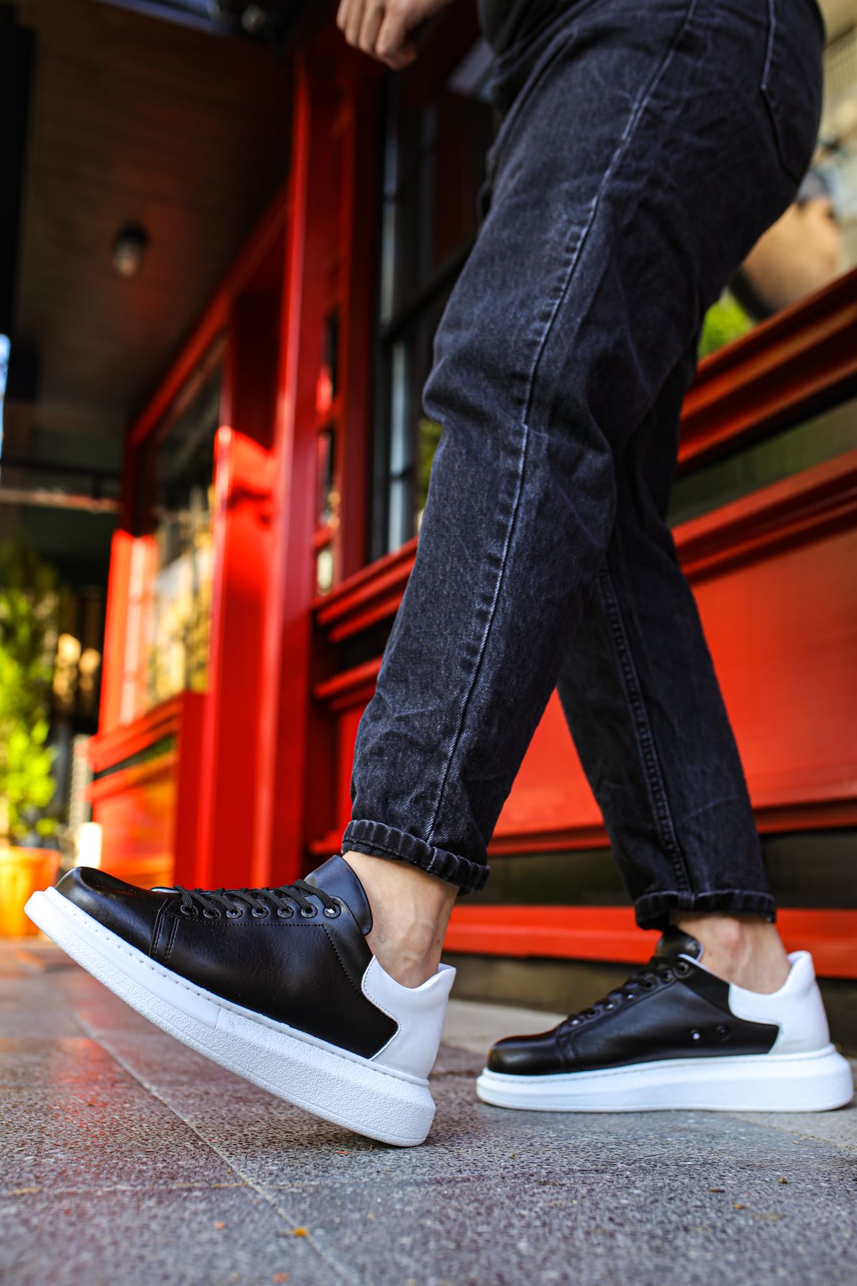 Estrella Premium Erkek Sneaker Siyah Beyaz