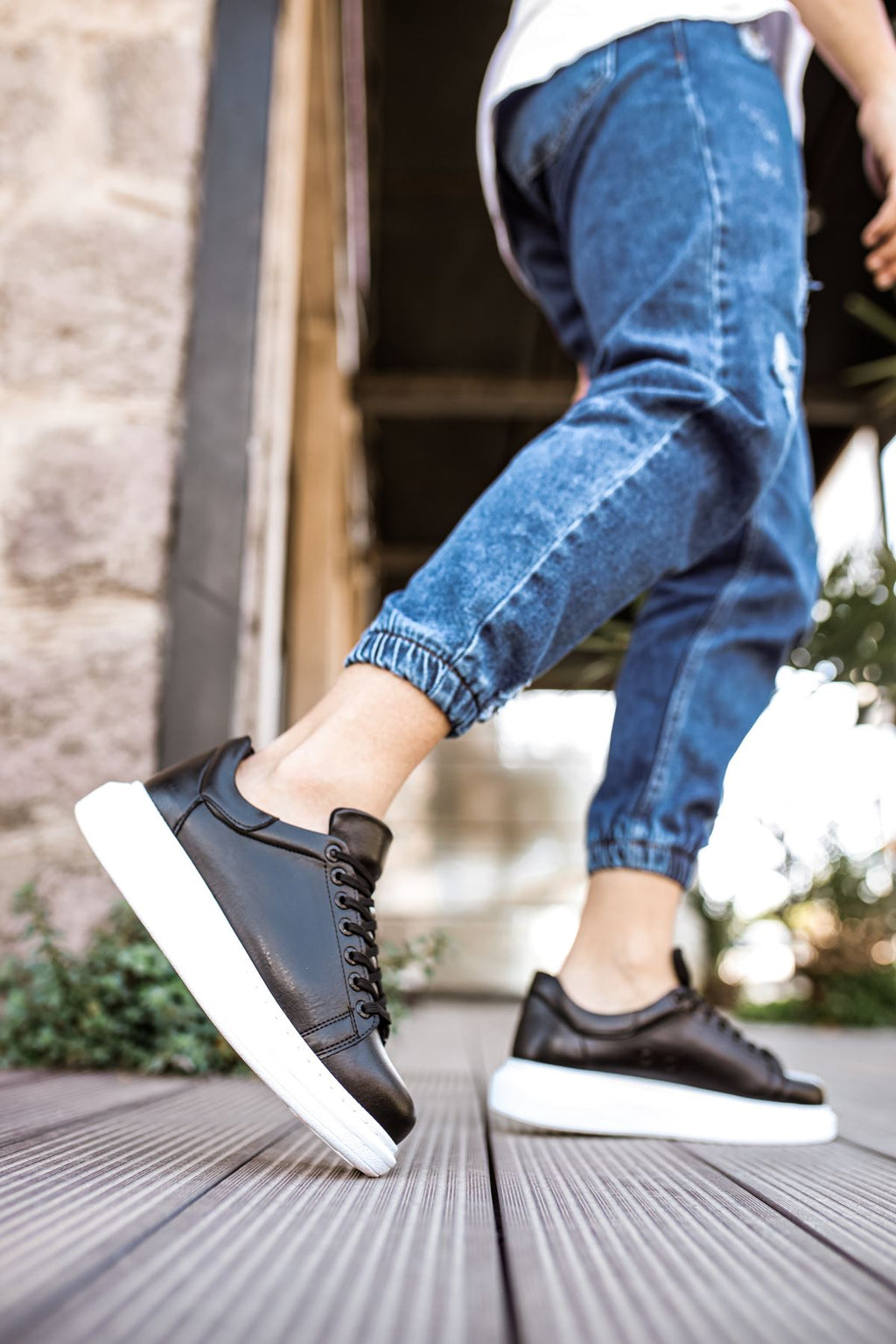 Estrella Premium Erkek Sneaker Siyah Beyaz