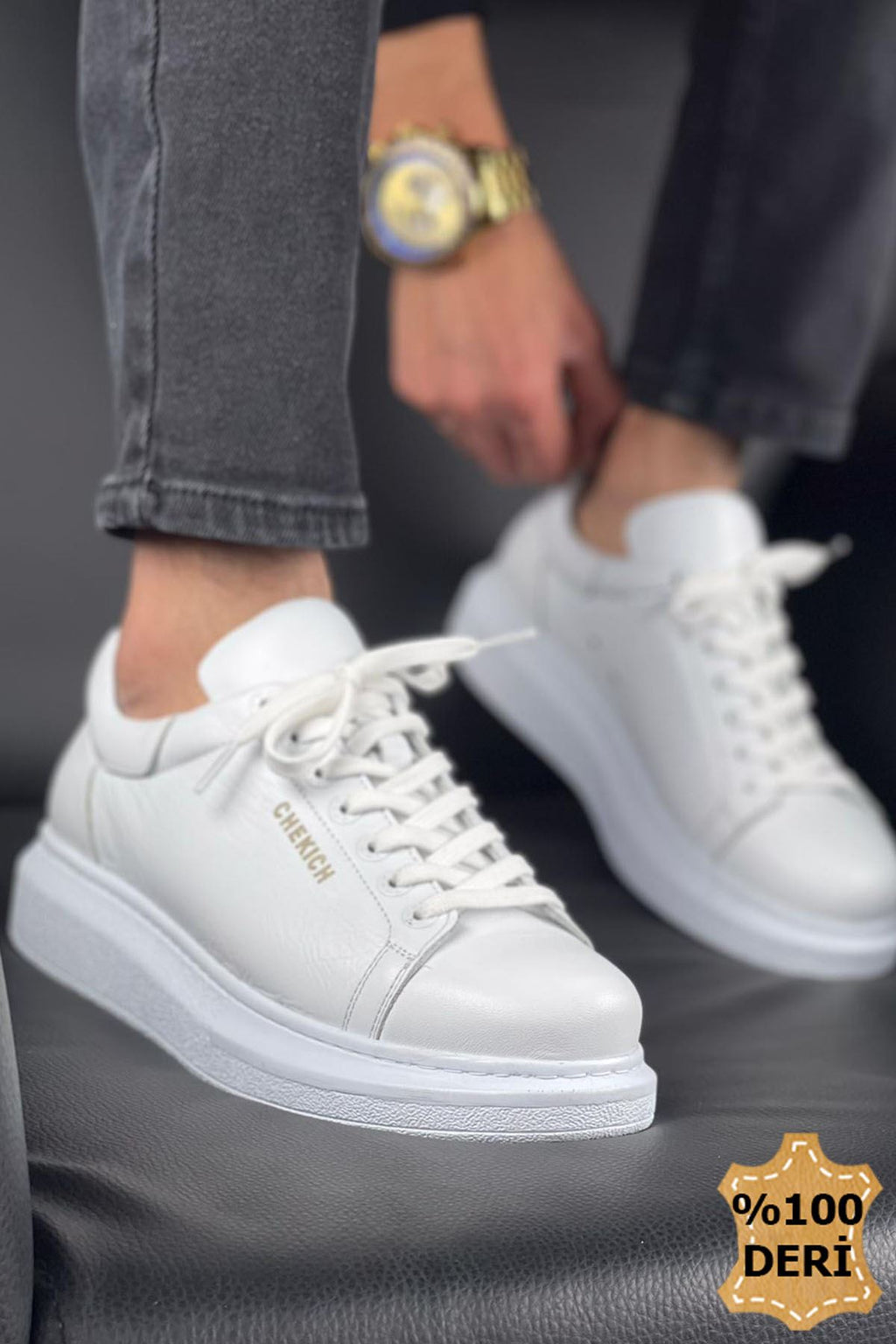 Hakiki Deri Premium Erkek Ayakkabı Beyaz