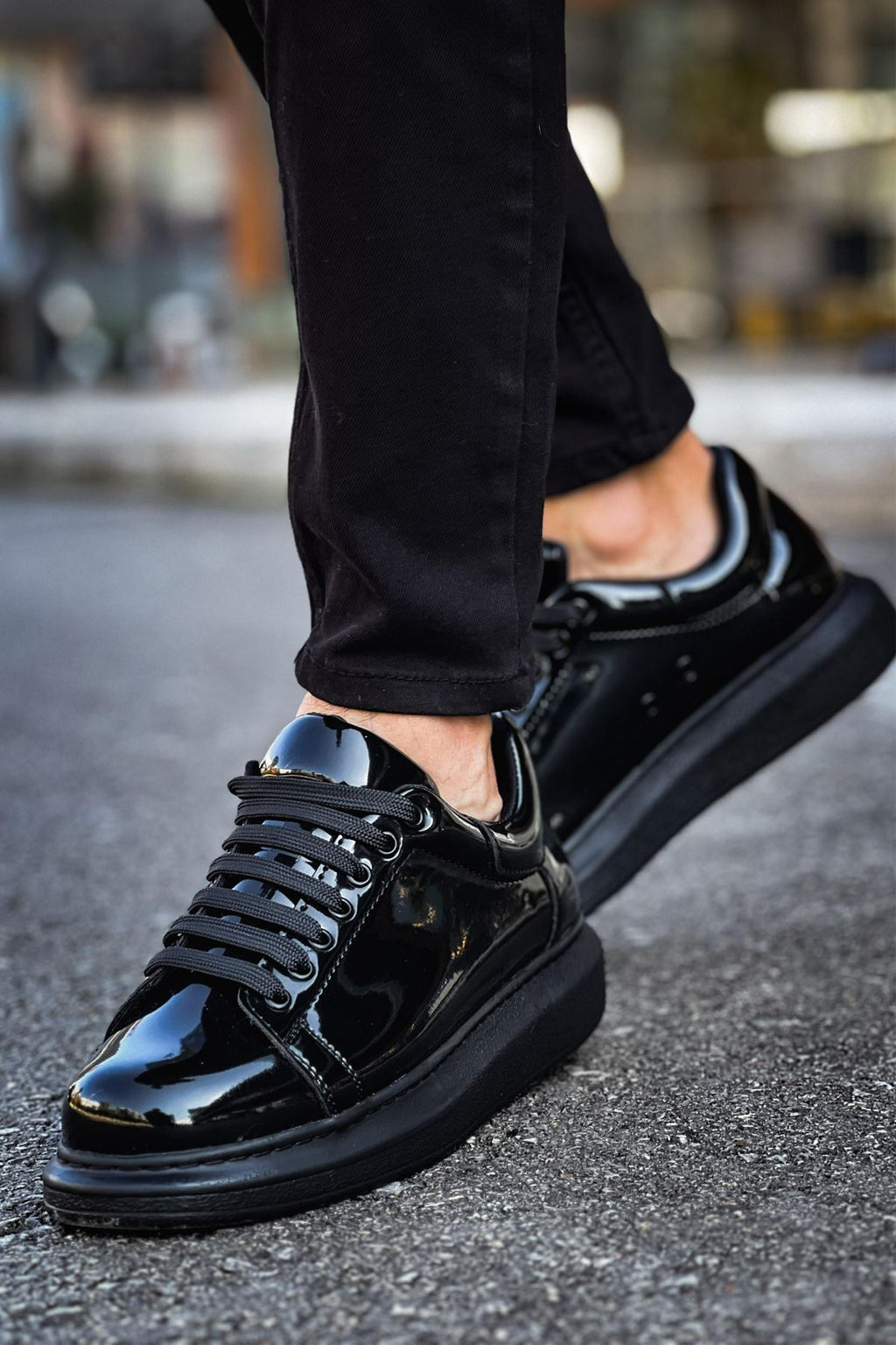 Estrella Premium Erkek  Sneaker Siyah Rugan