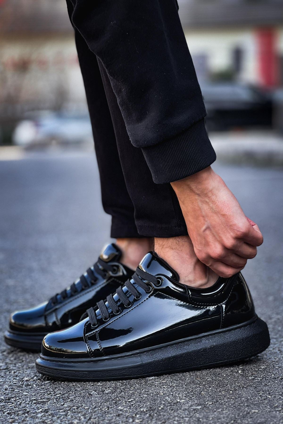Estrella Premium Erkek  Sneaker Siyah Rugan