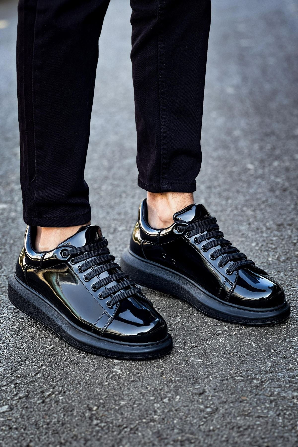 Estrella Premium Erkek  Sneaker Siyah Rugan