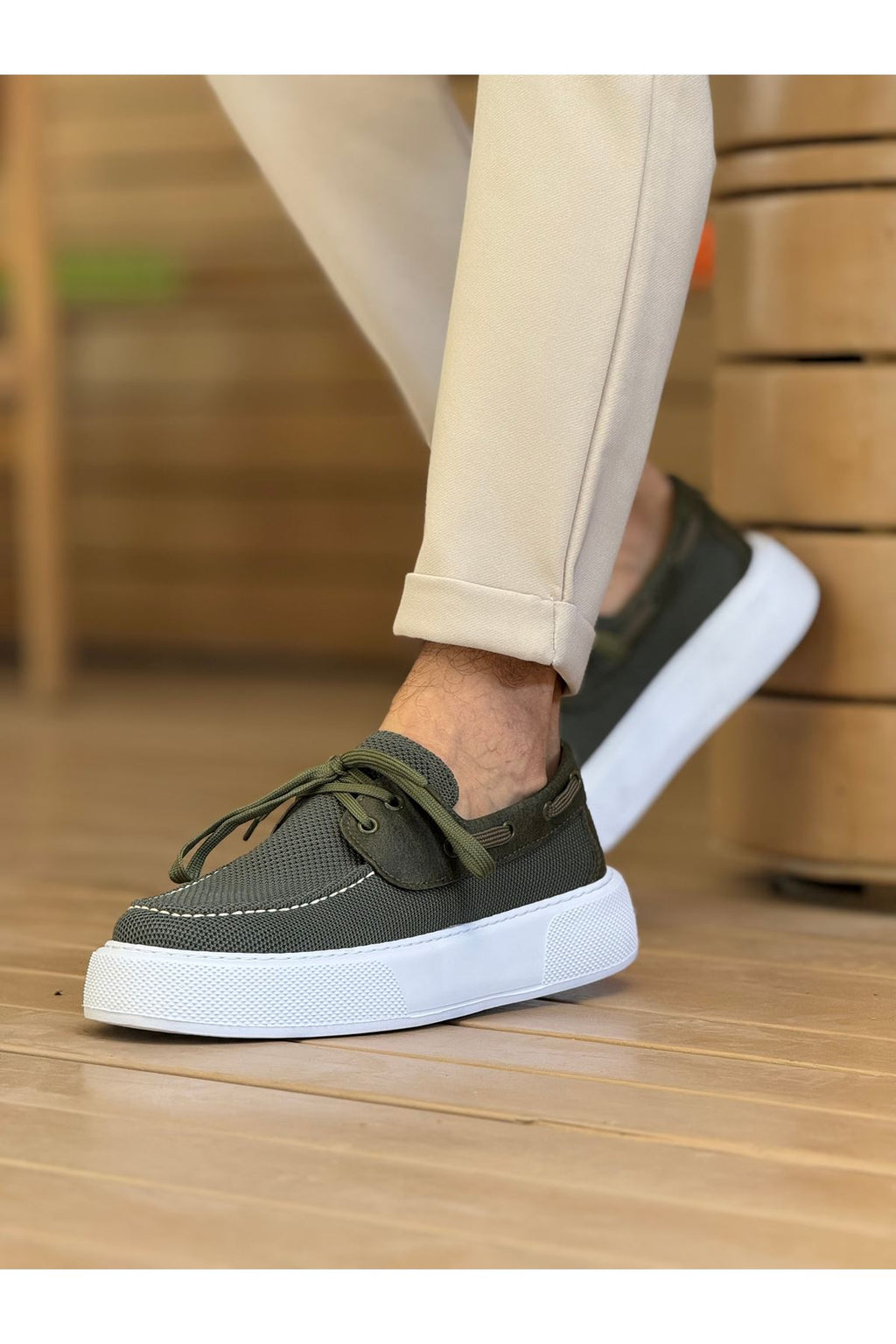 Torento Premium Triko Günlük Casual Erkek Ayakkabı Haki