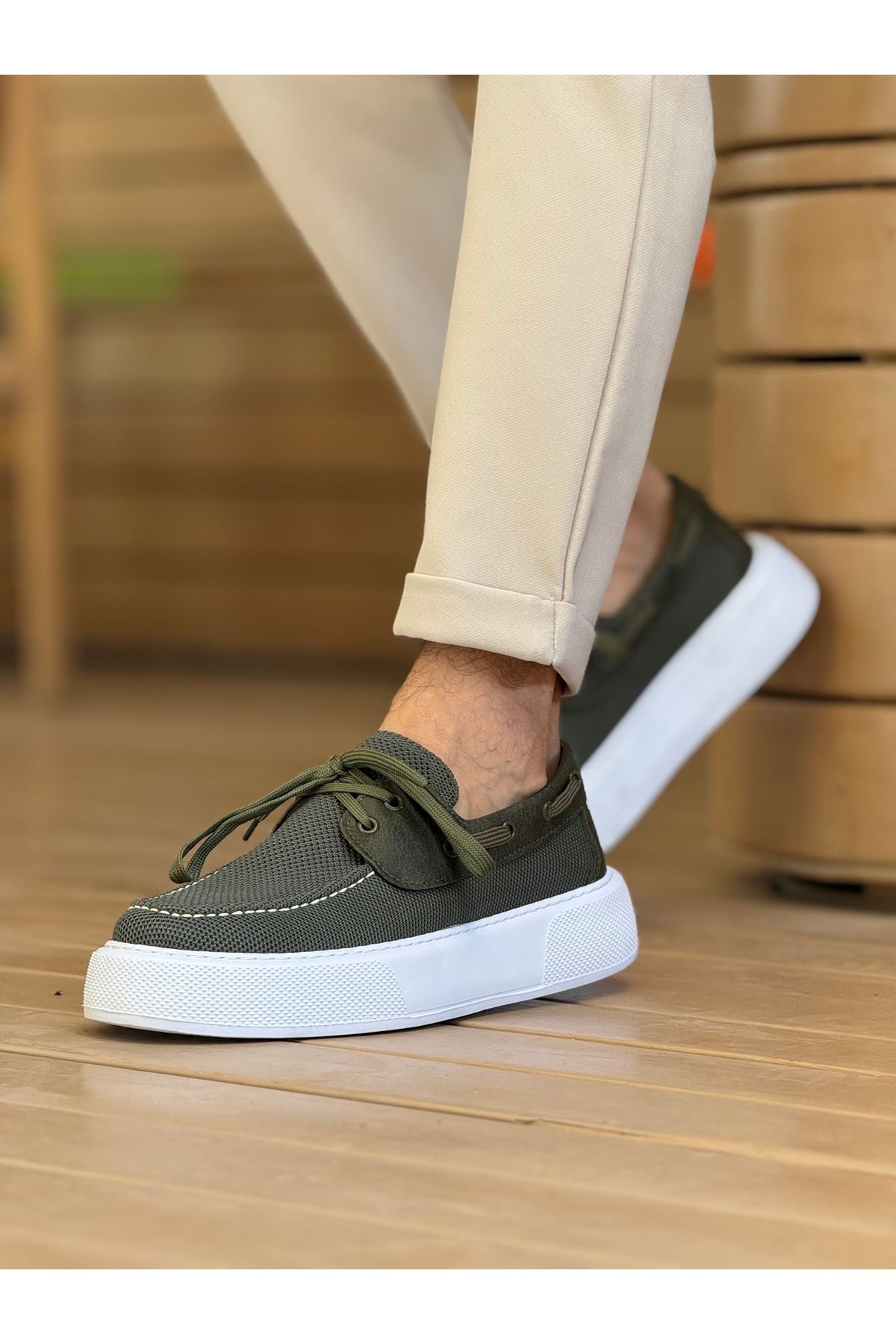 Torento Premium Triko Günlük Casual Erkek Ayakkabı Haki