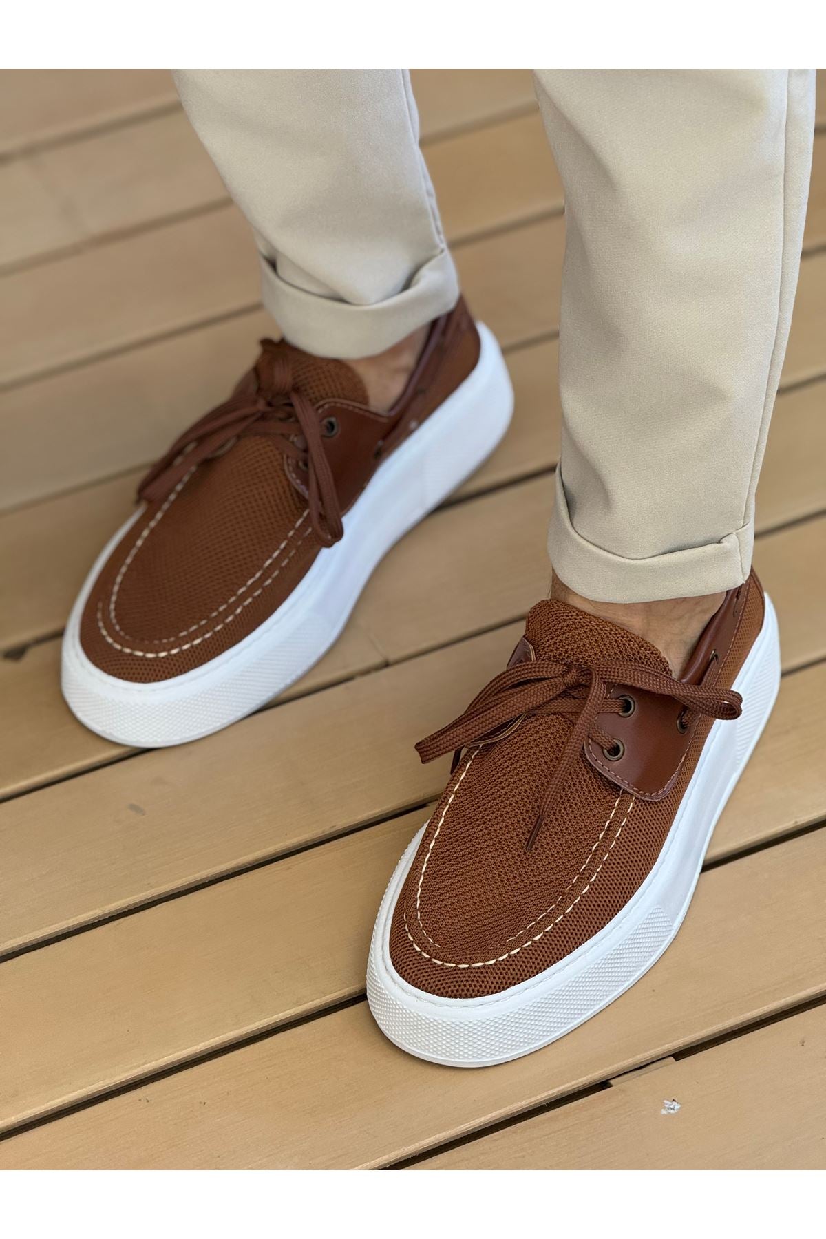 Torento Premium Triko Günlük Casual Erkek Ayakkabı Kahve