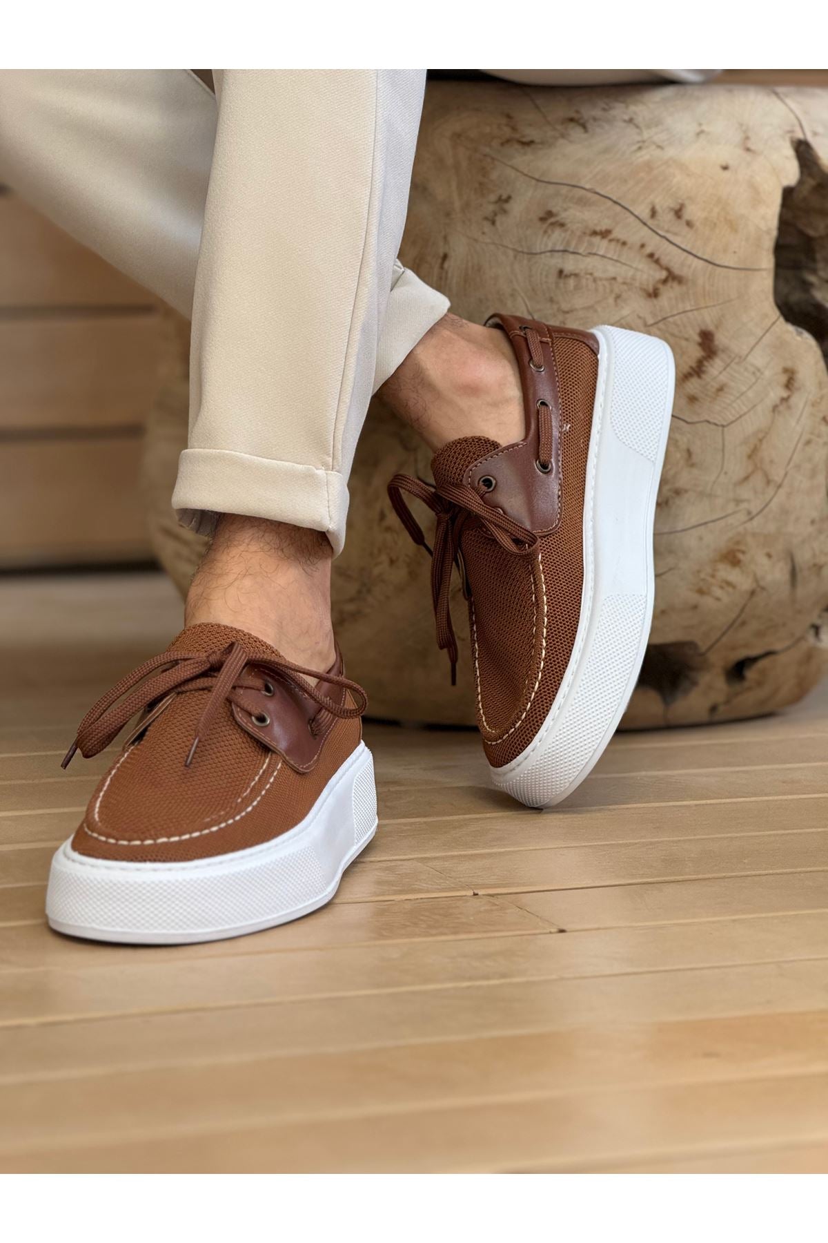 Torento Premium Triko Günlük Casual Erkek Ayakkabı Kahve