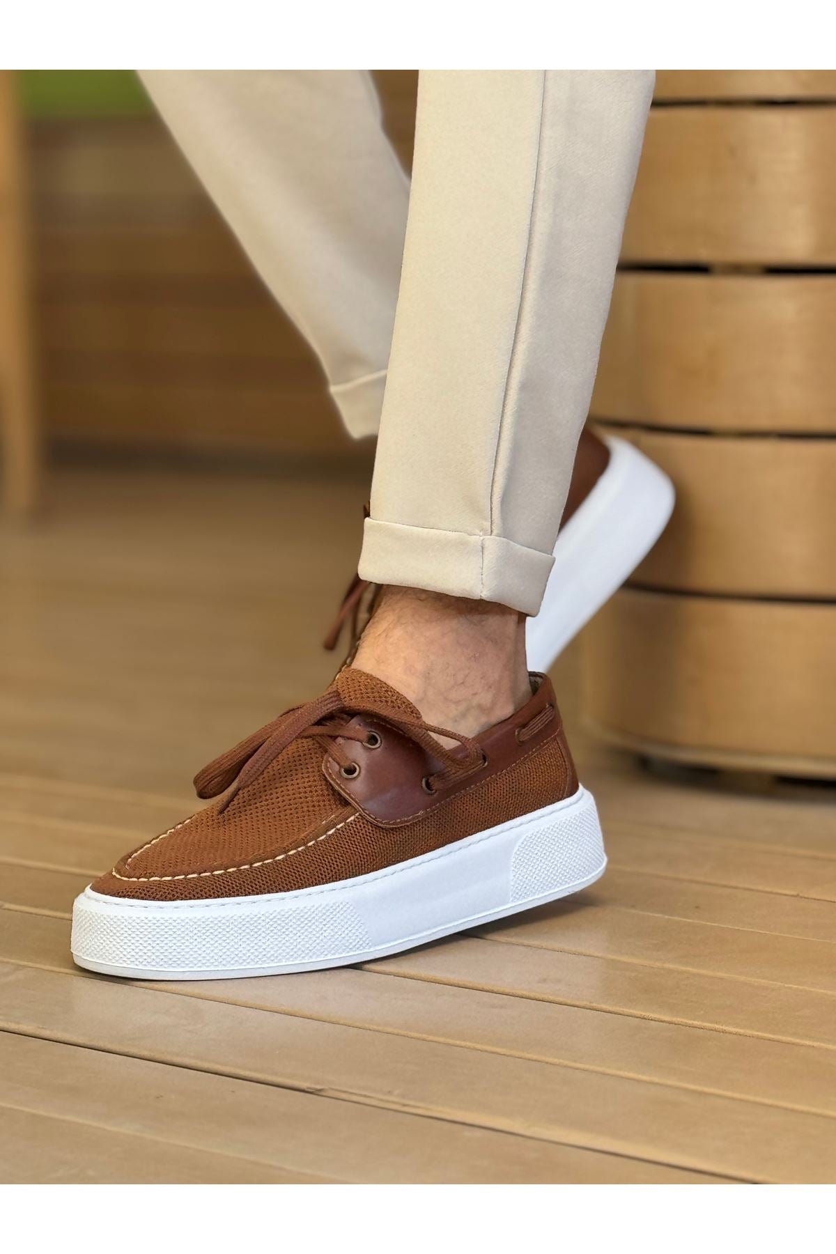 Torento Premium Triko Günlük Casual Erkek Ayakkabı Kahve