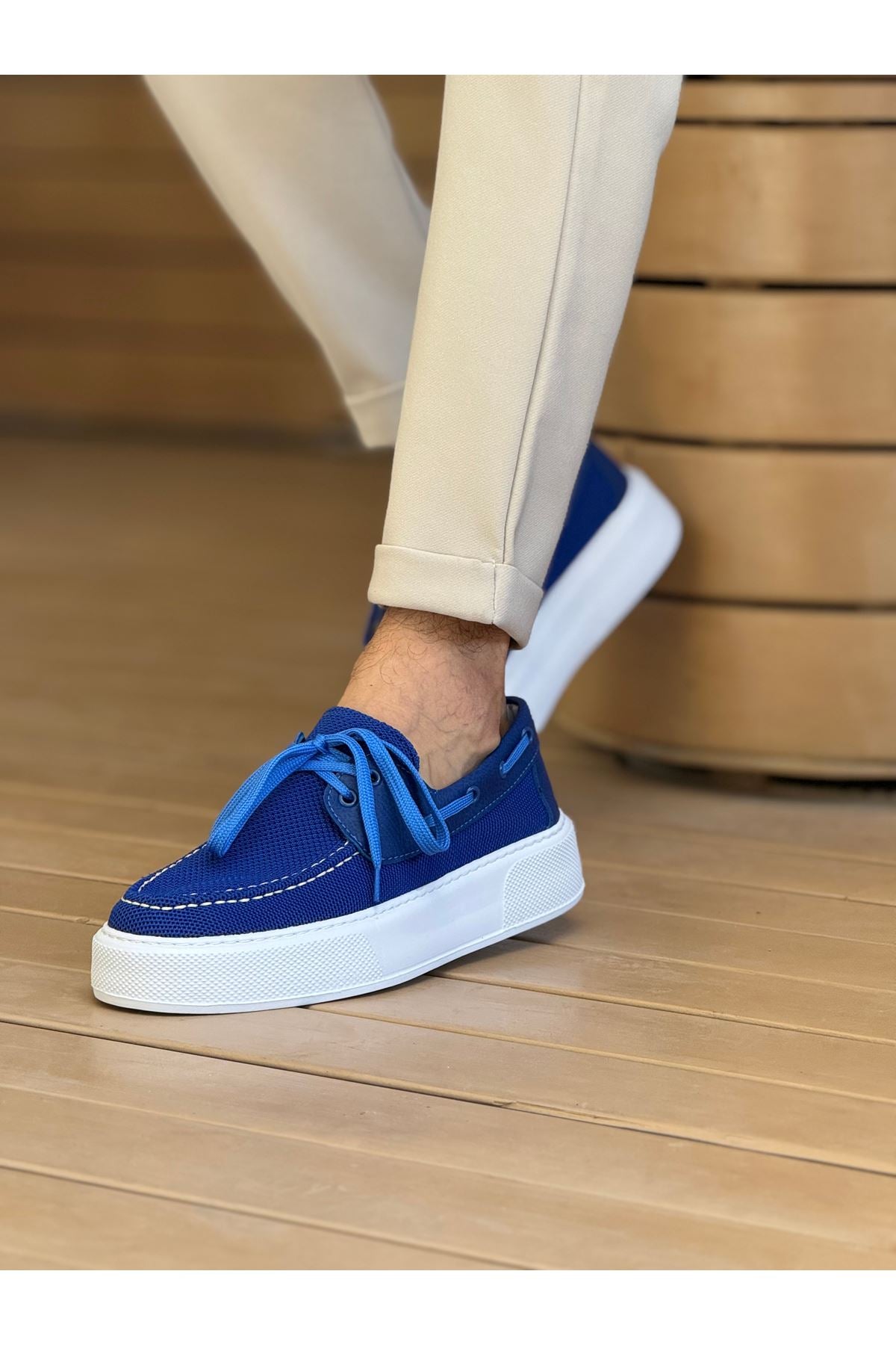 Torento Premium Triko Günlük Casual Erkek Ayakkabı Mavi