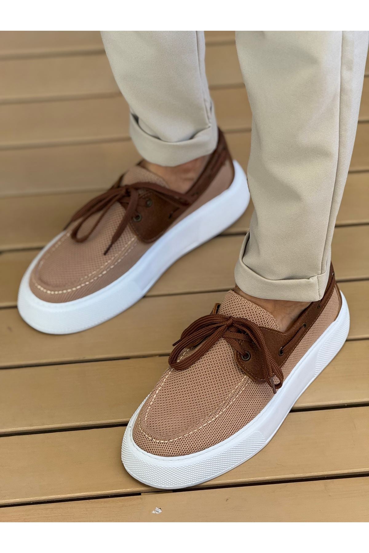 Torento Premium Triko Günlük Casual Erkek Ayakkabı Taba