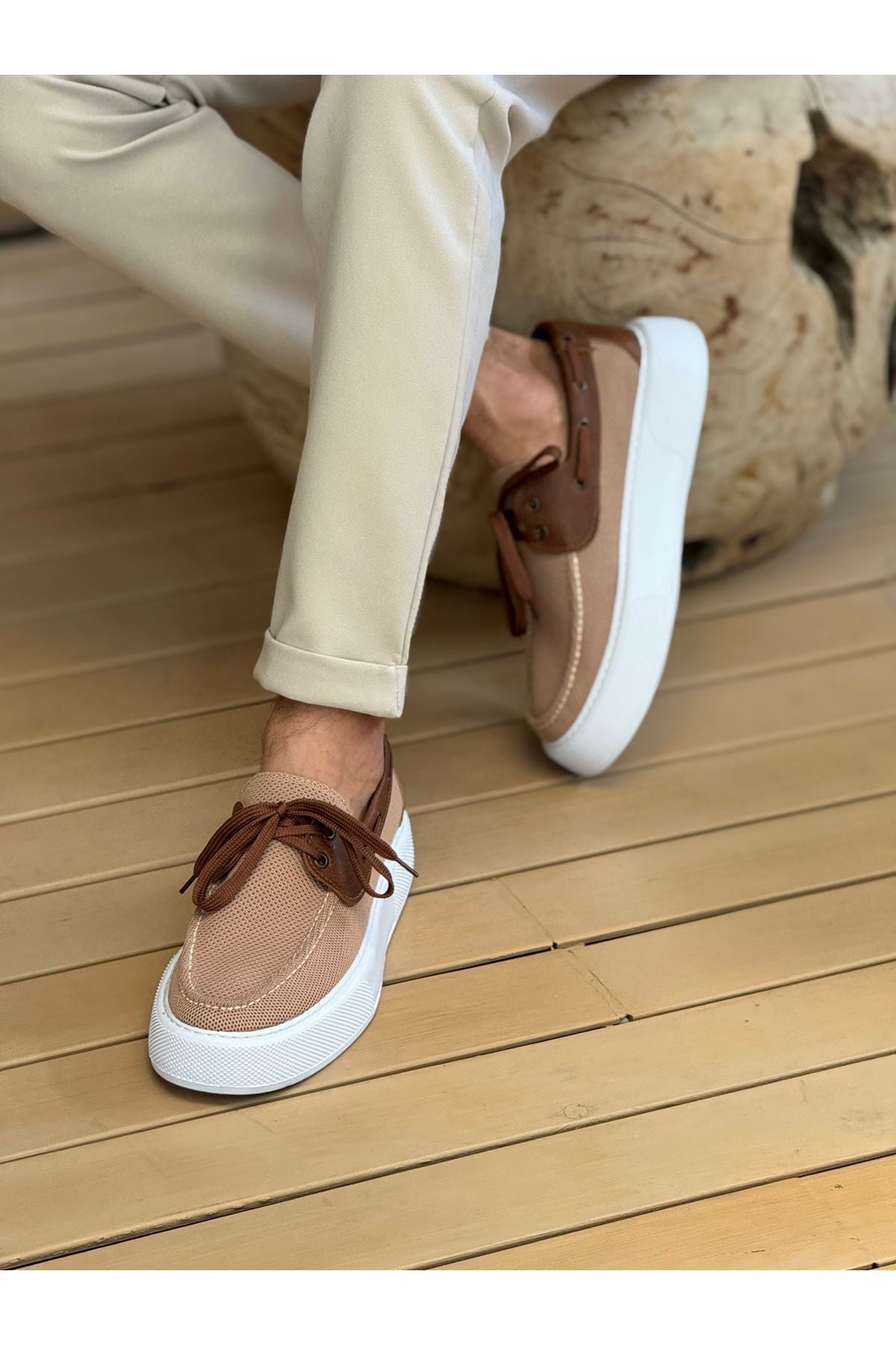 Torento Premium Triko Günlük Casual Erkek Ayakkabı Taba