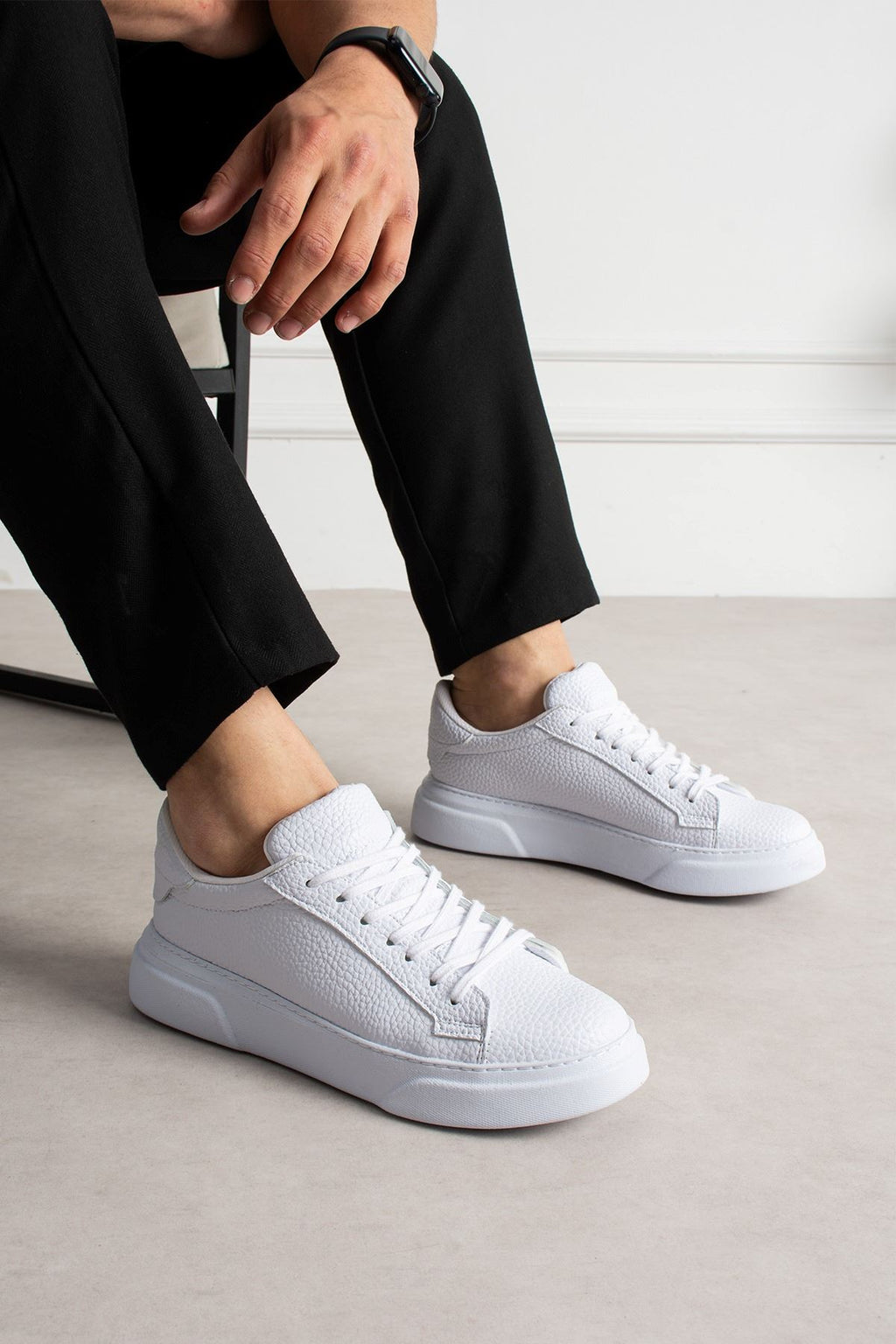 Focus Yüksek Kalite Bağcıklı Erkek Sneaker Beyaz