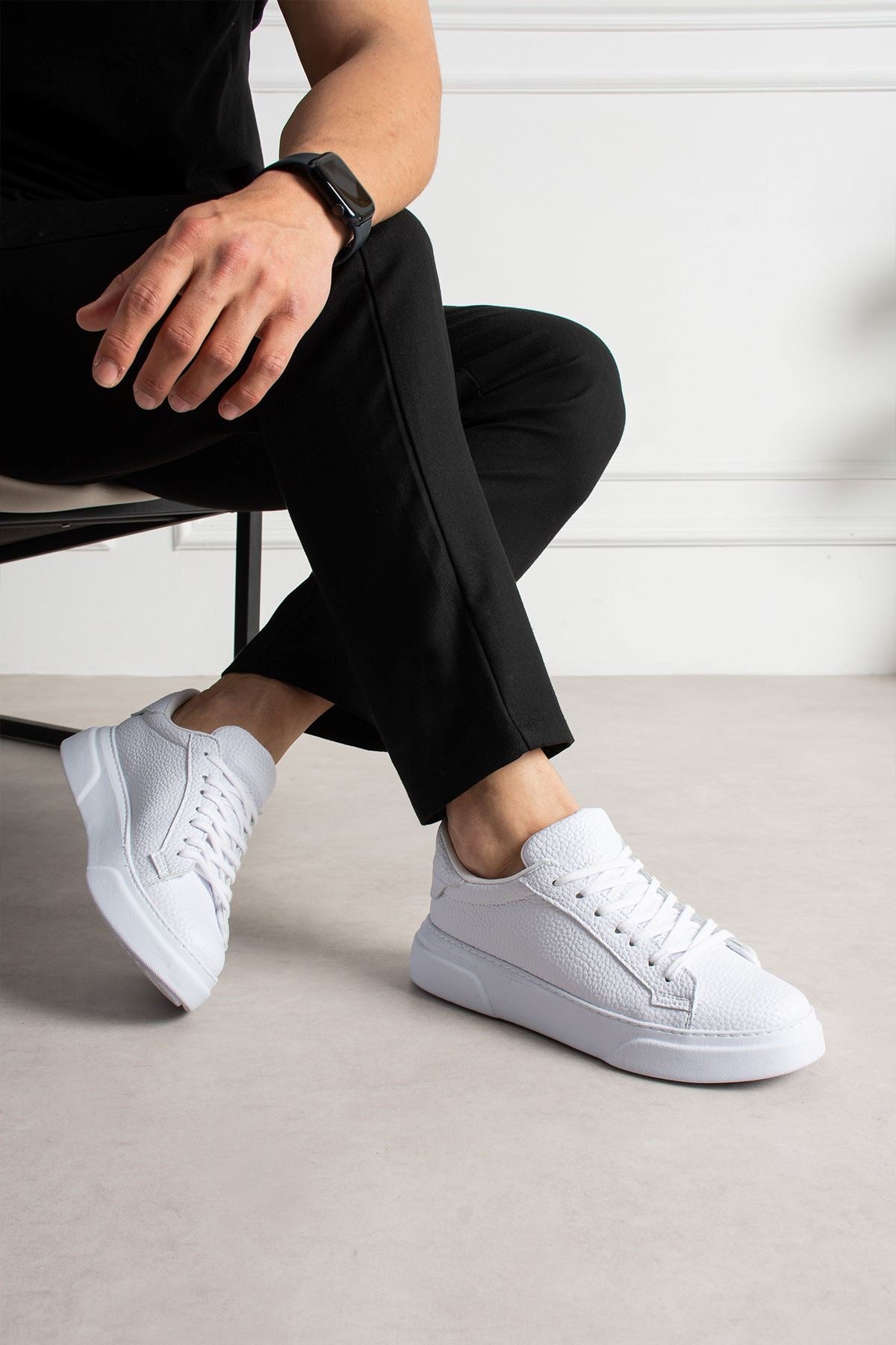 Focus Yüksek Kalite Bağcıklı Erkek Sneaker Beyaz