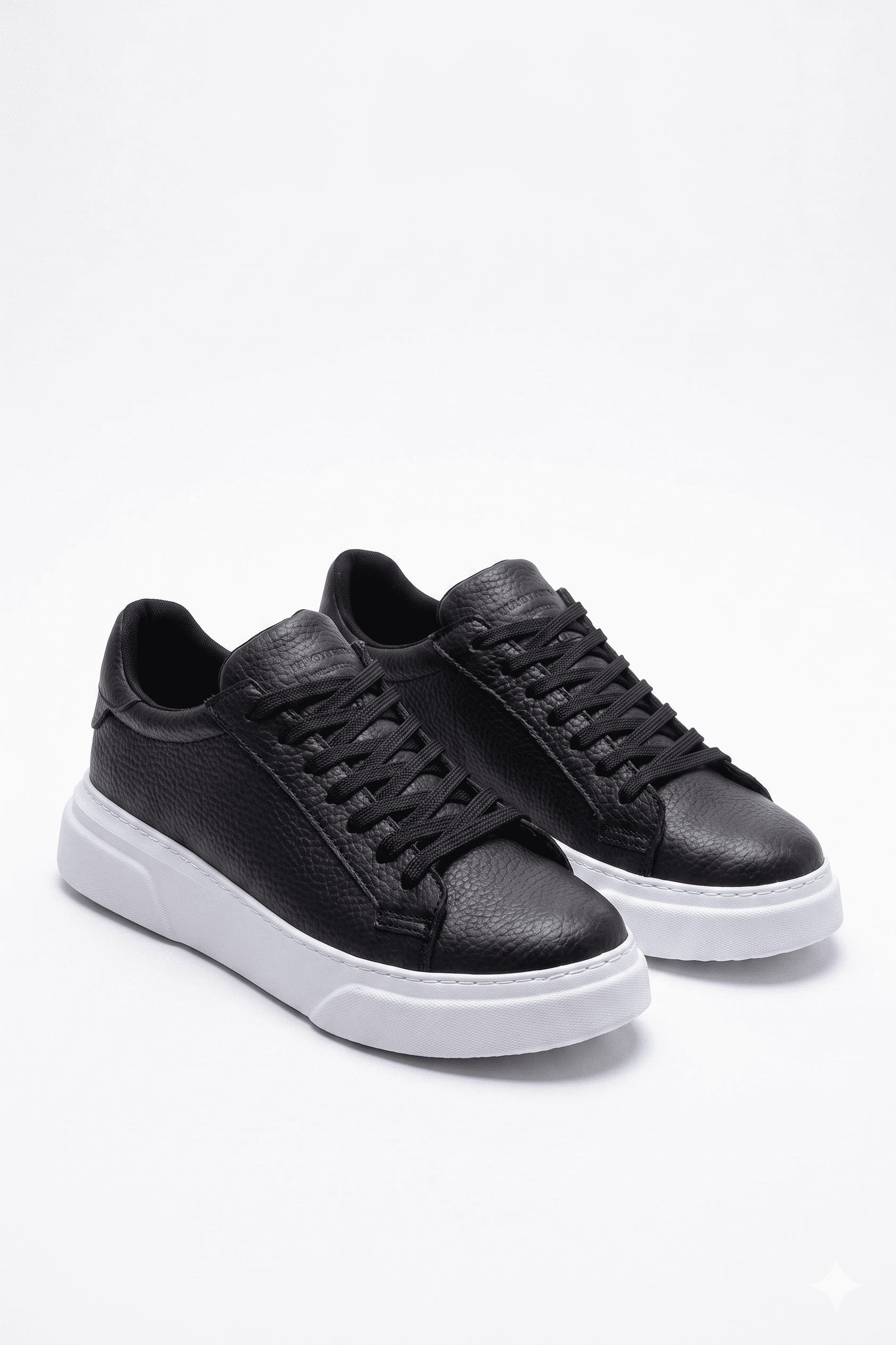 Focus Yüksek Kalite Bağcıklı Erkek Sneaker Siyah Beyaz