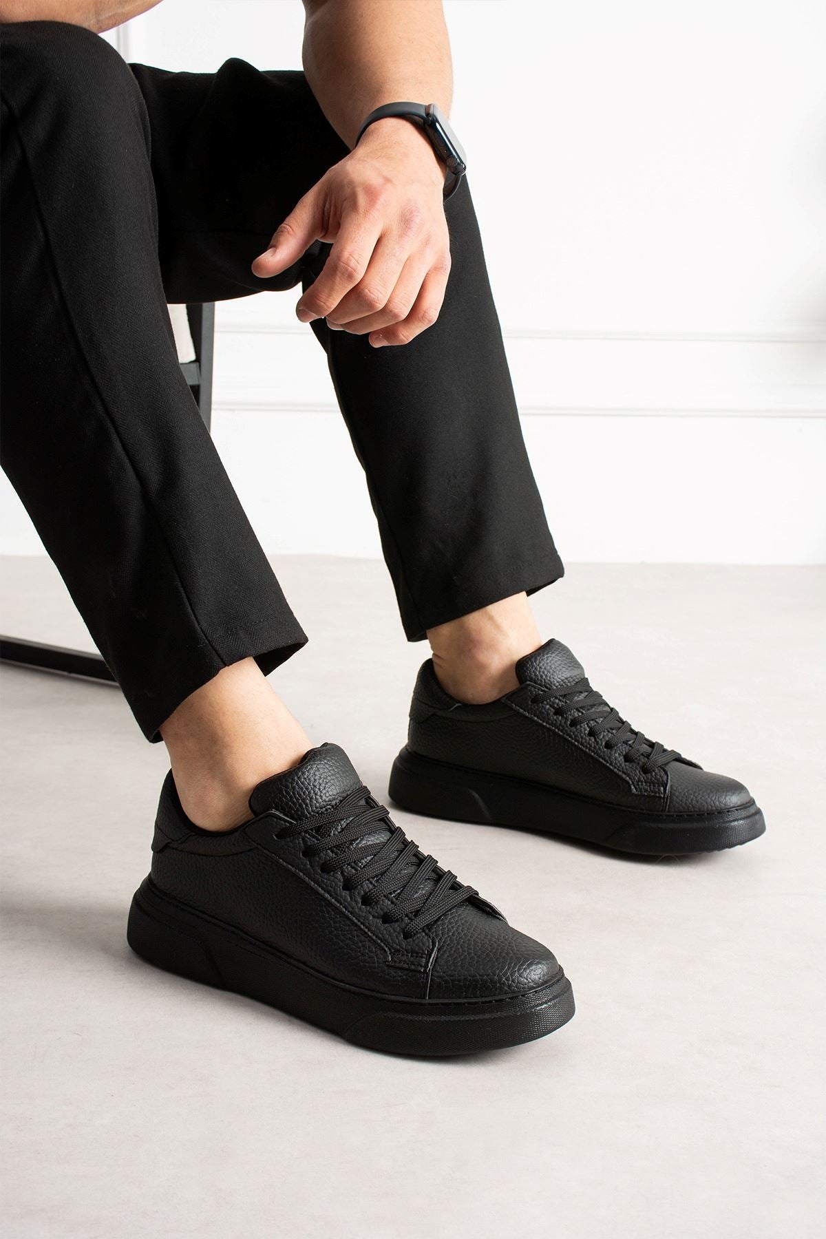 Focus Yüksek Kalite Bağcıklı Erkek Sneaker Siyah