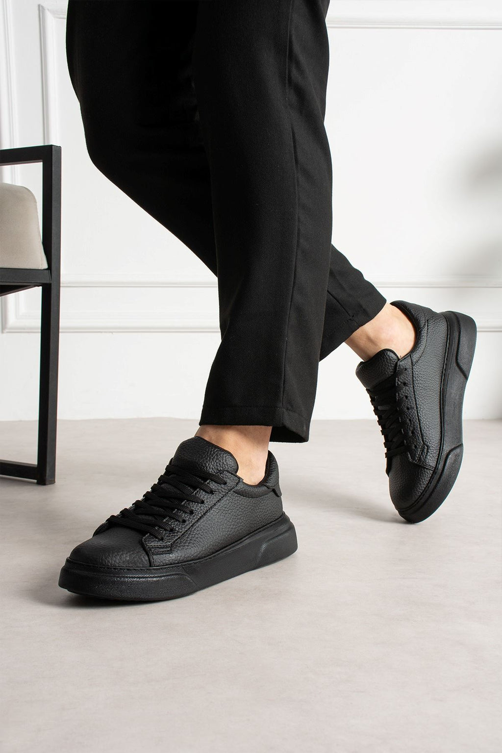 Focus Yüksek Kalite Bağcıklı Erkek Sneaker Siyah