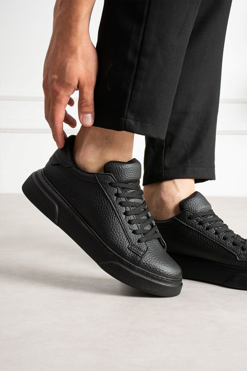 Focus Yüksek Kalite Bağcıklı Erkek Sneaker Siyah