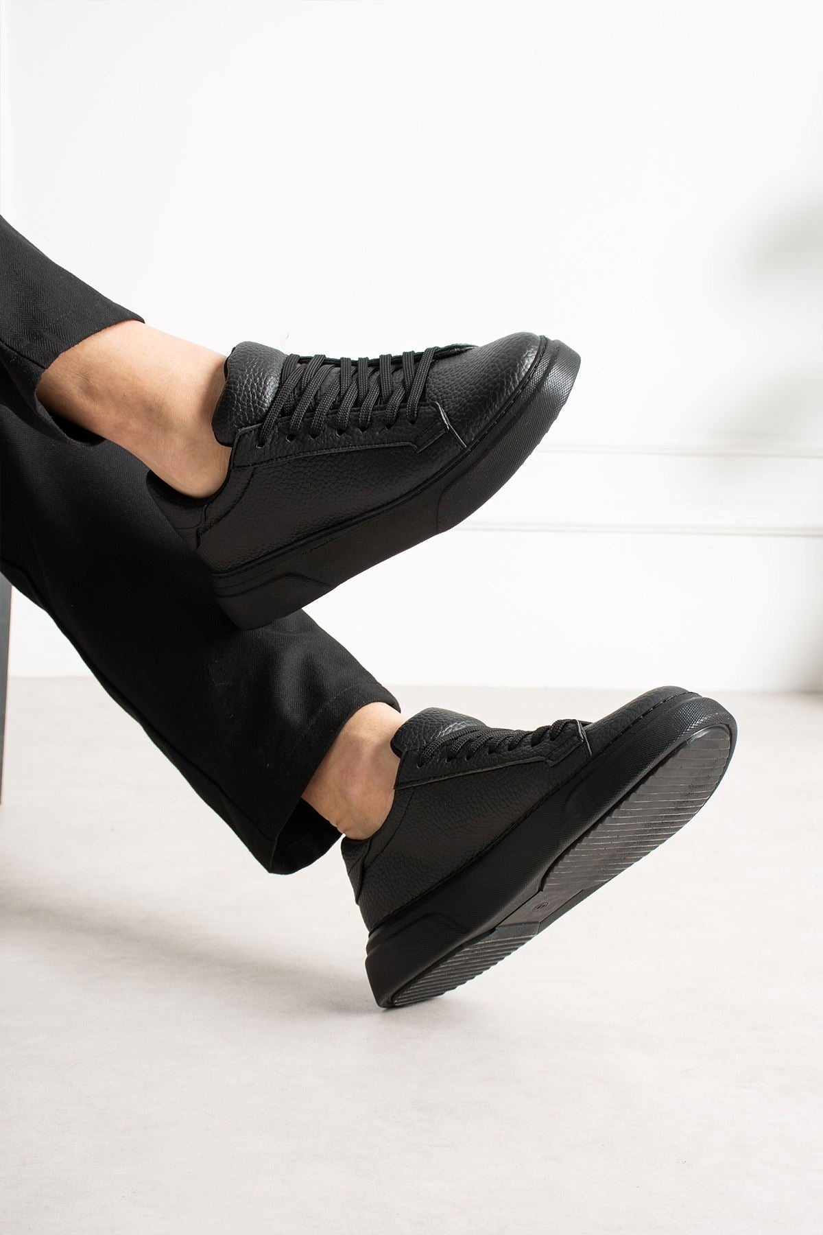Focus Yüksek Kalite Bağcıklı Erkek Sneaker Siyah